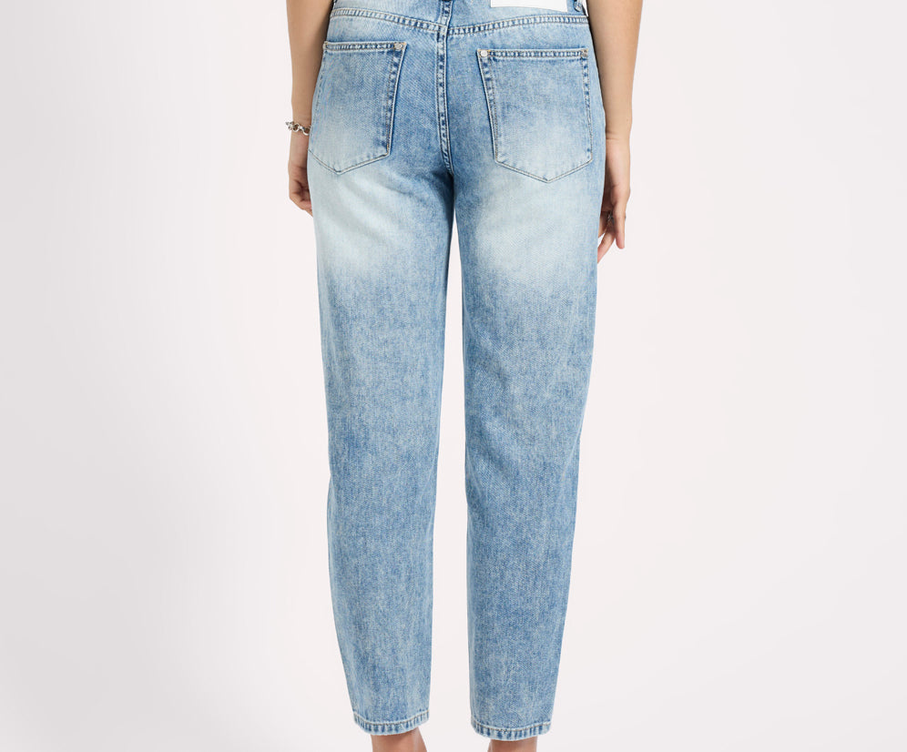 Slims High Waist Cropped Slim Fit Denim Jeans - Sunset Blue
