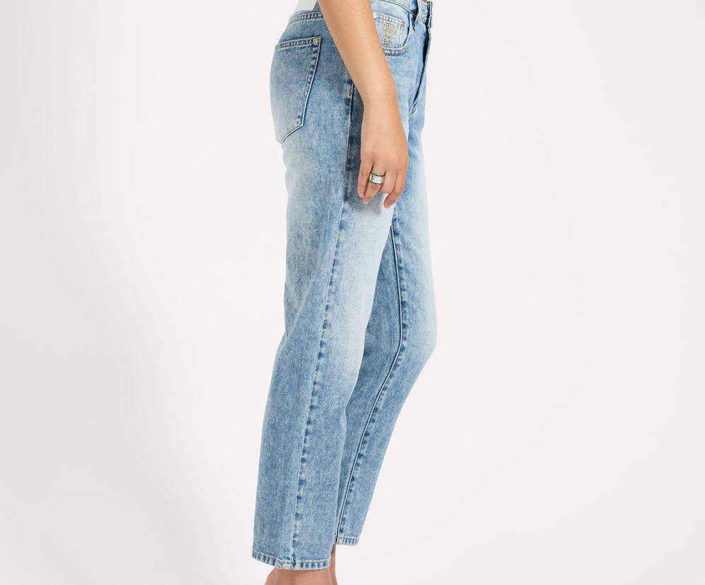 Slims High Waist Cropped Slim Fit Denim Jeans - Sunset Blue