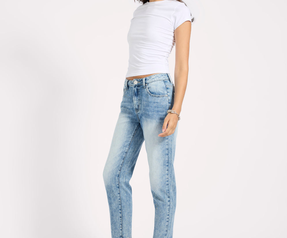 Slims High Waist Cropped Slim Fit Denim Jeans - Sunset Blue