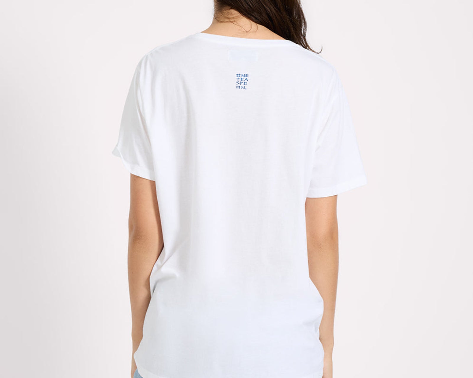 Blue Jean Baby Boyfriend Tee - White