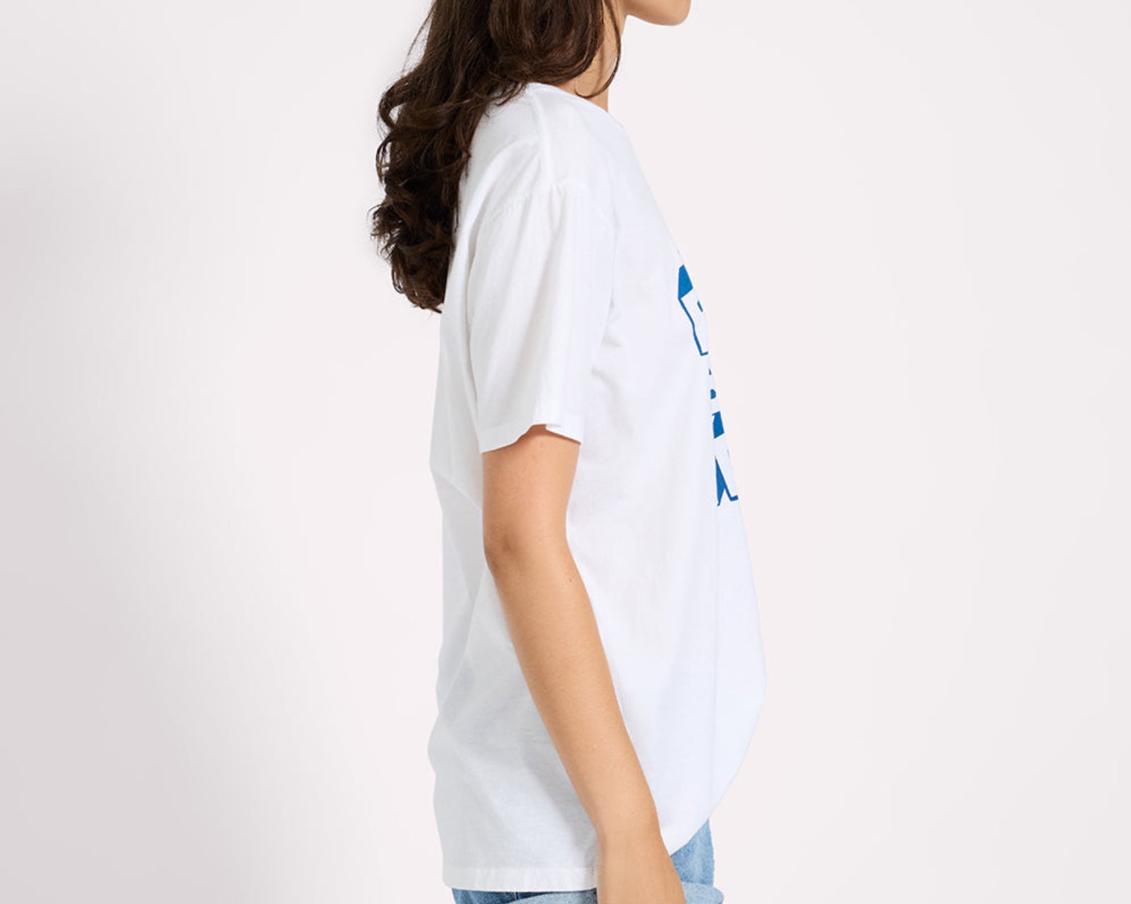 Blue Jean Baby Boyfriend Tee - White