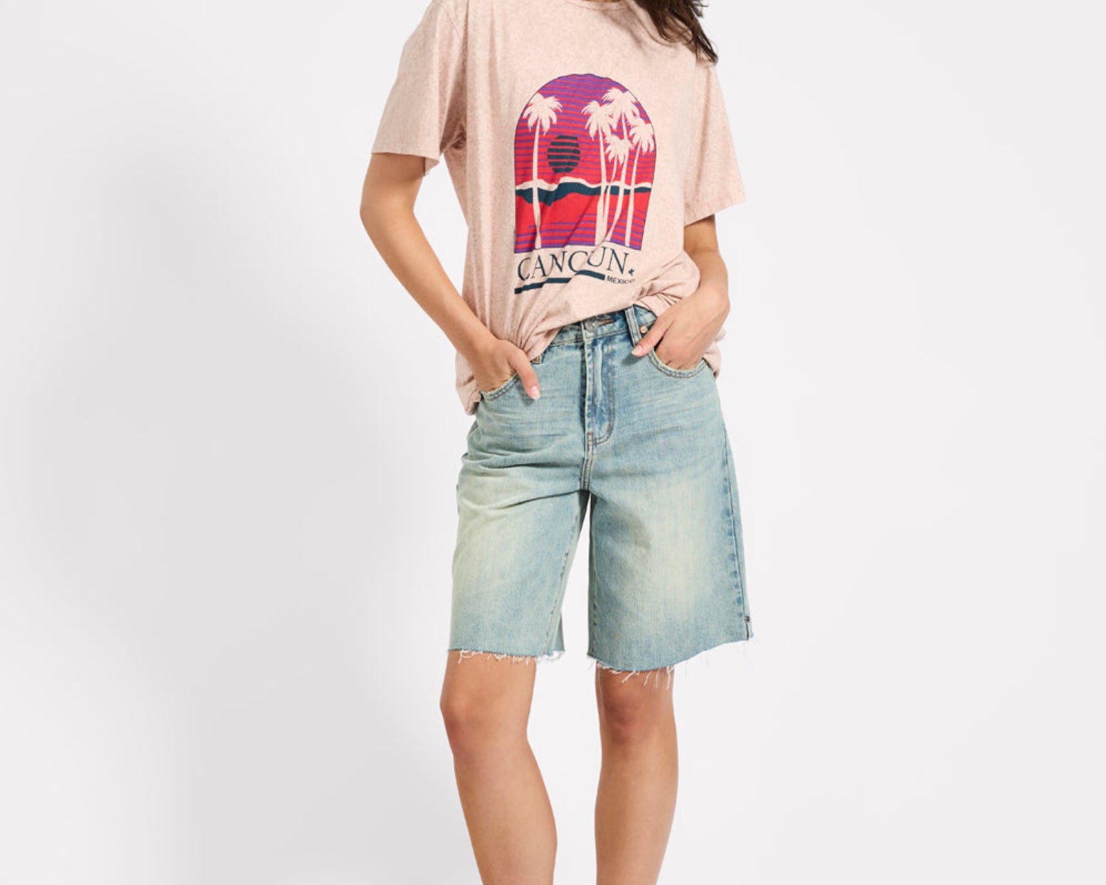 Cancun Boyfriend Tee - Stone