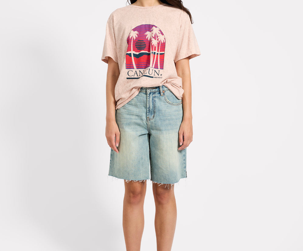Cancun Boyfriend Tee - Stone