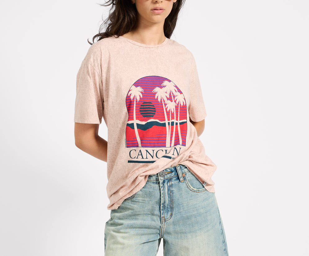 Cancun Boyfriend Tee - Stone