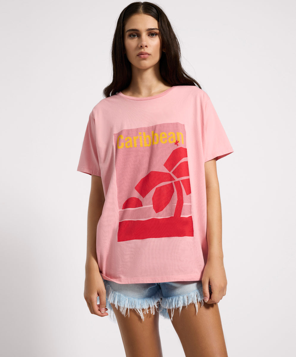  Caribbean Boyfriend Tee - Pink
