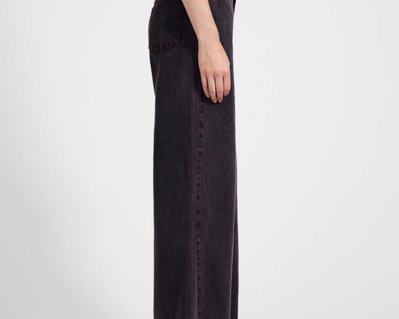 Love Machines Mid Waist Super Wide Leg Denim Jeans - Black Pink