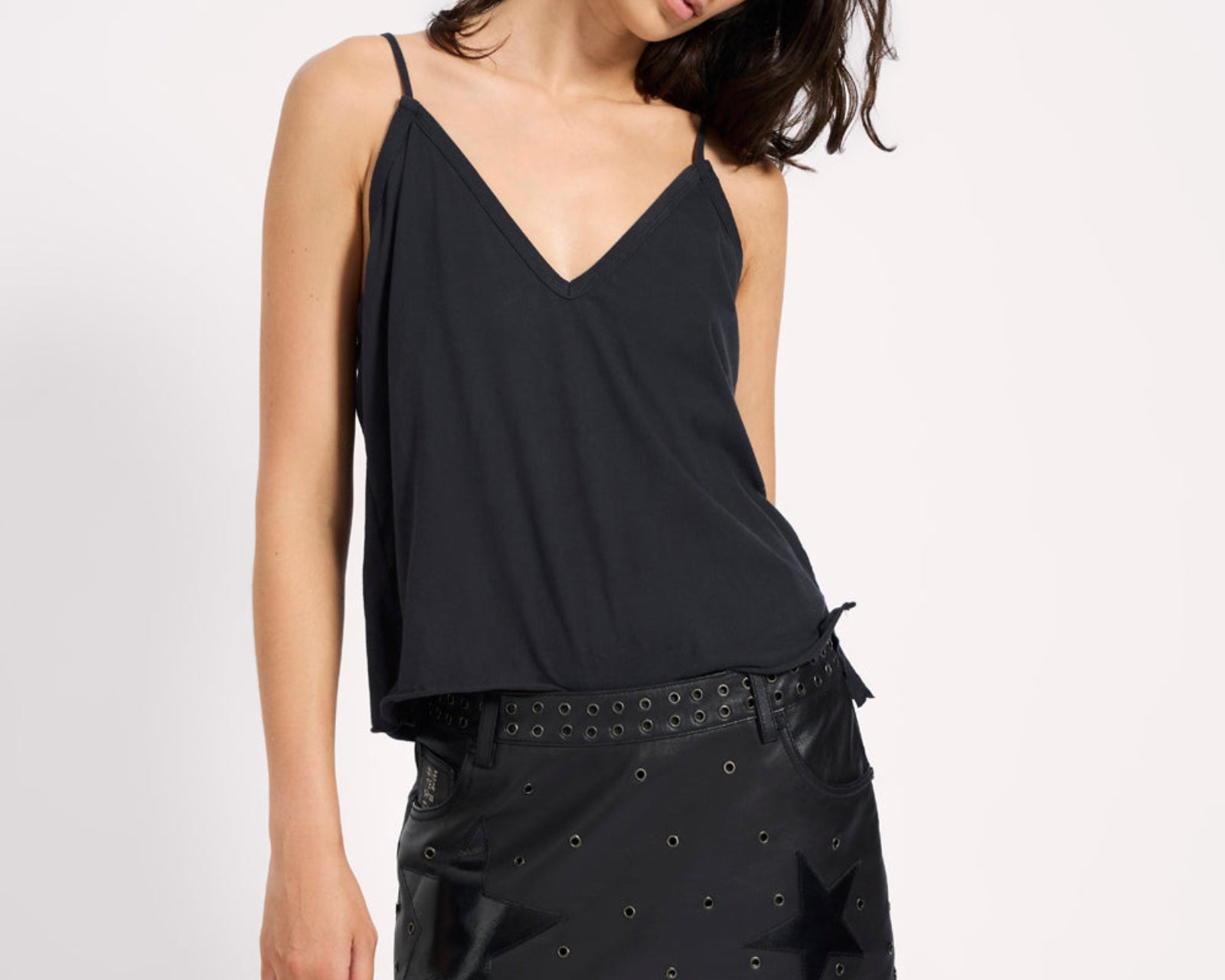 Axel Low Waist Micro Mini Leather Skirt - Black