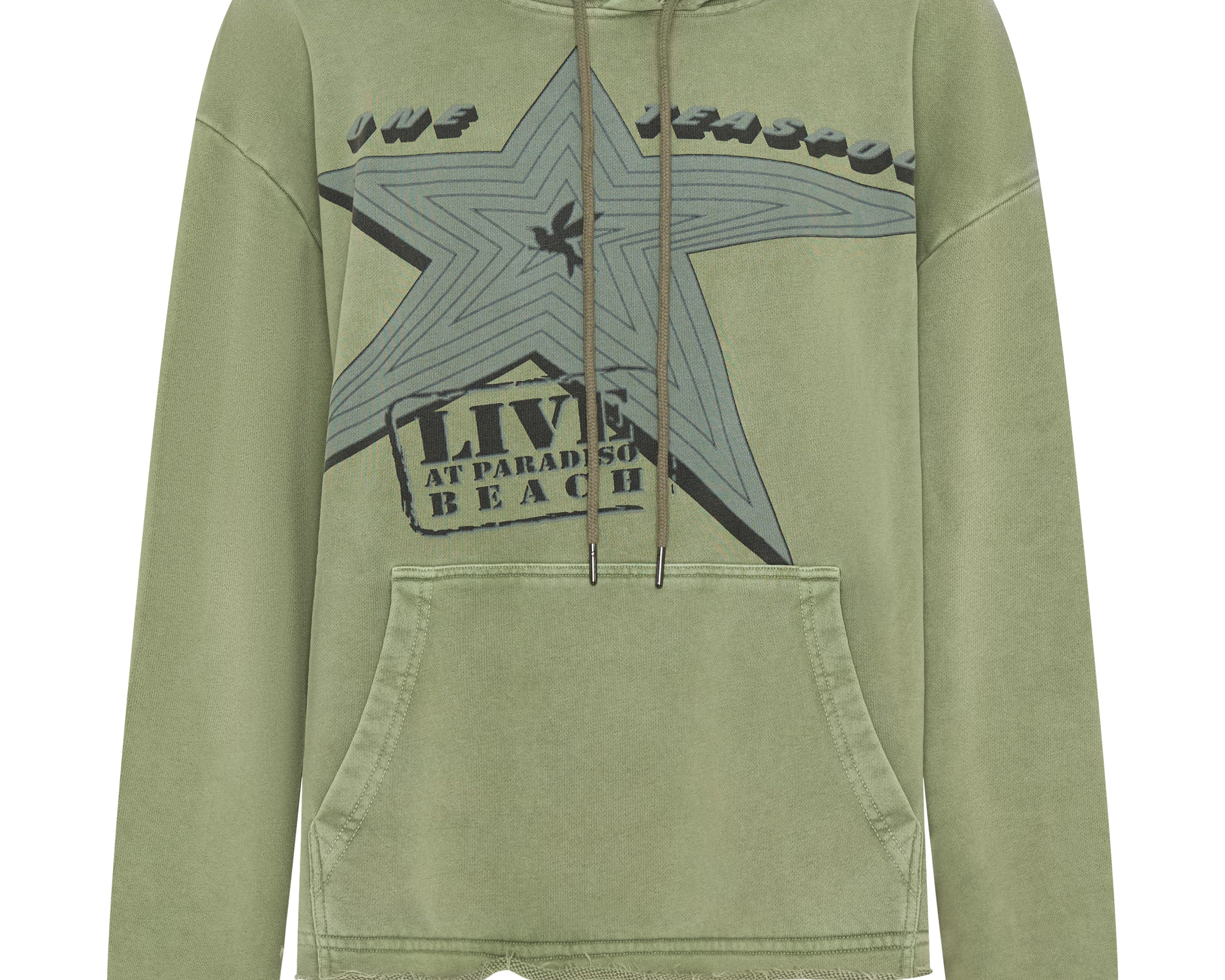 Star Tour Worn Hoody - Washed Khaki