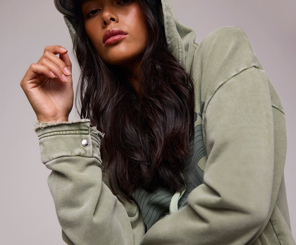 Star Tour Worn Hoody - Washed Khaki