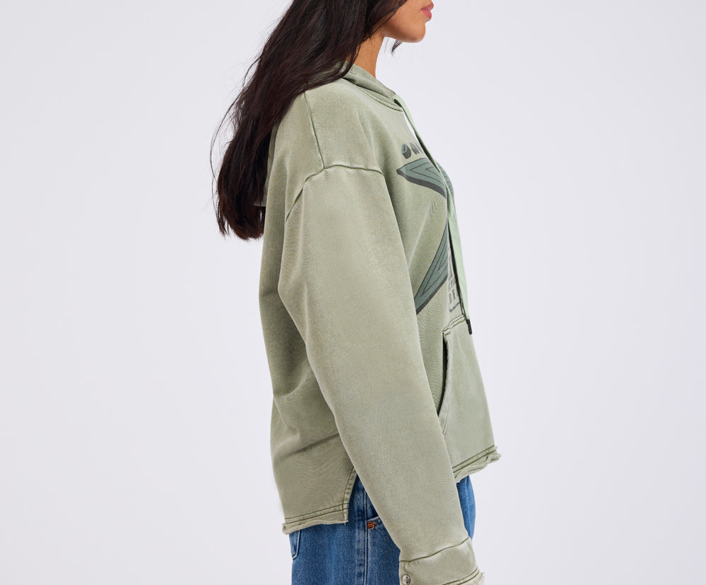 Star Tour Worn Hoody - Washed Khaki