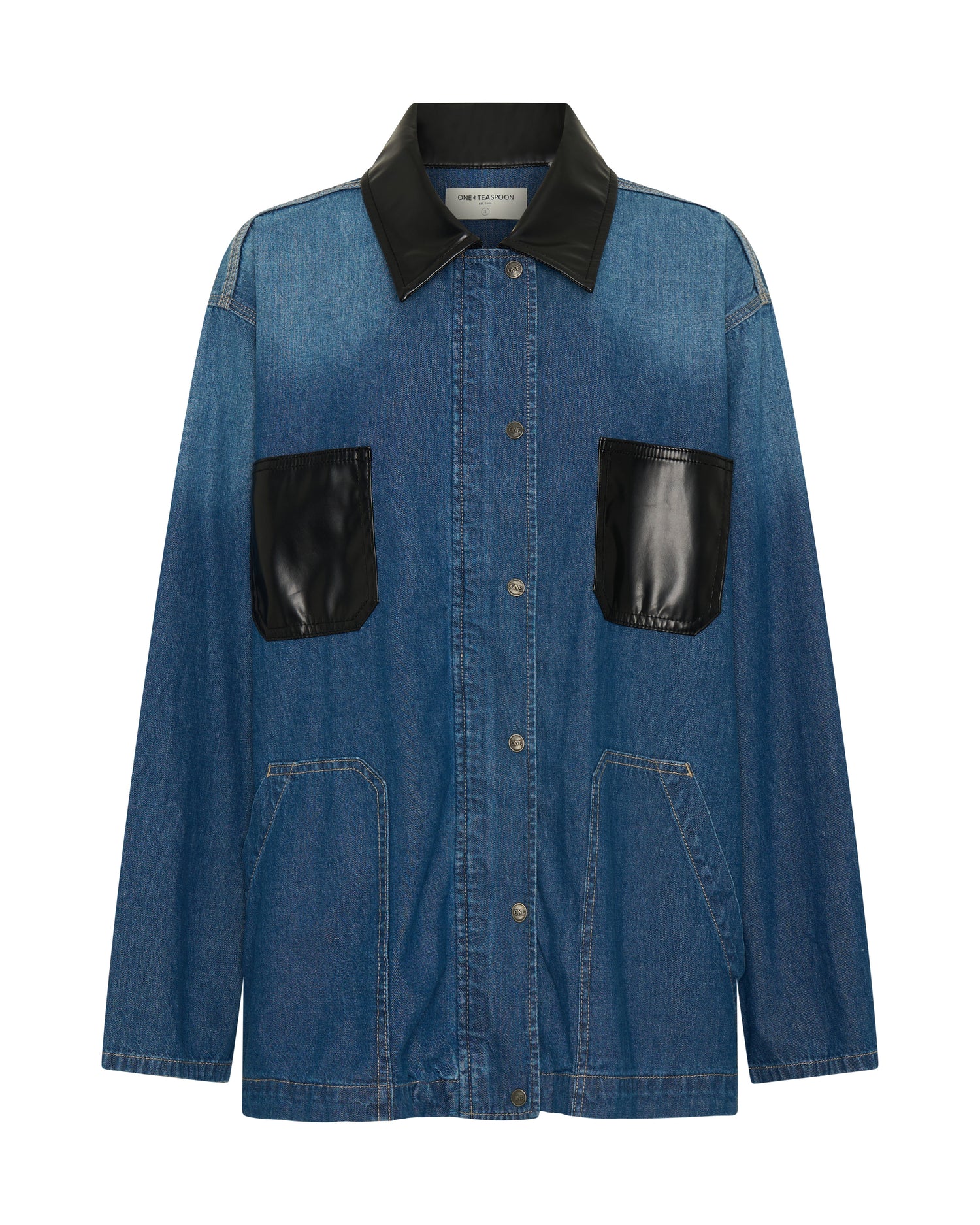 New Arrivals My Boyfriends Denim Shacket - Blue Pasadena
