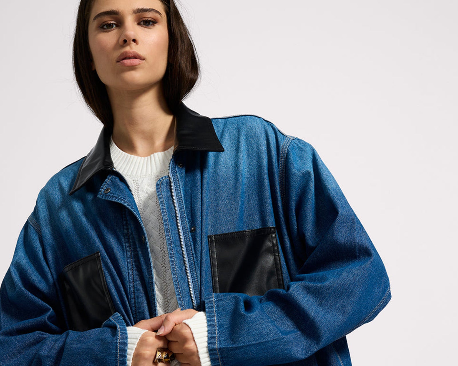 My Boyfriends Denim Shacket - Blue Pasadena