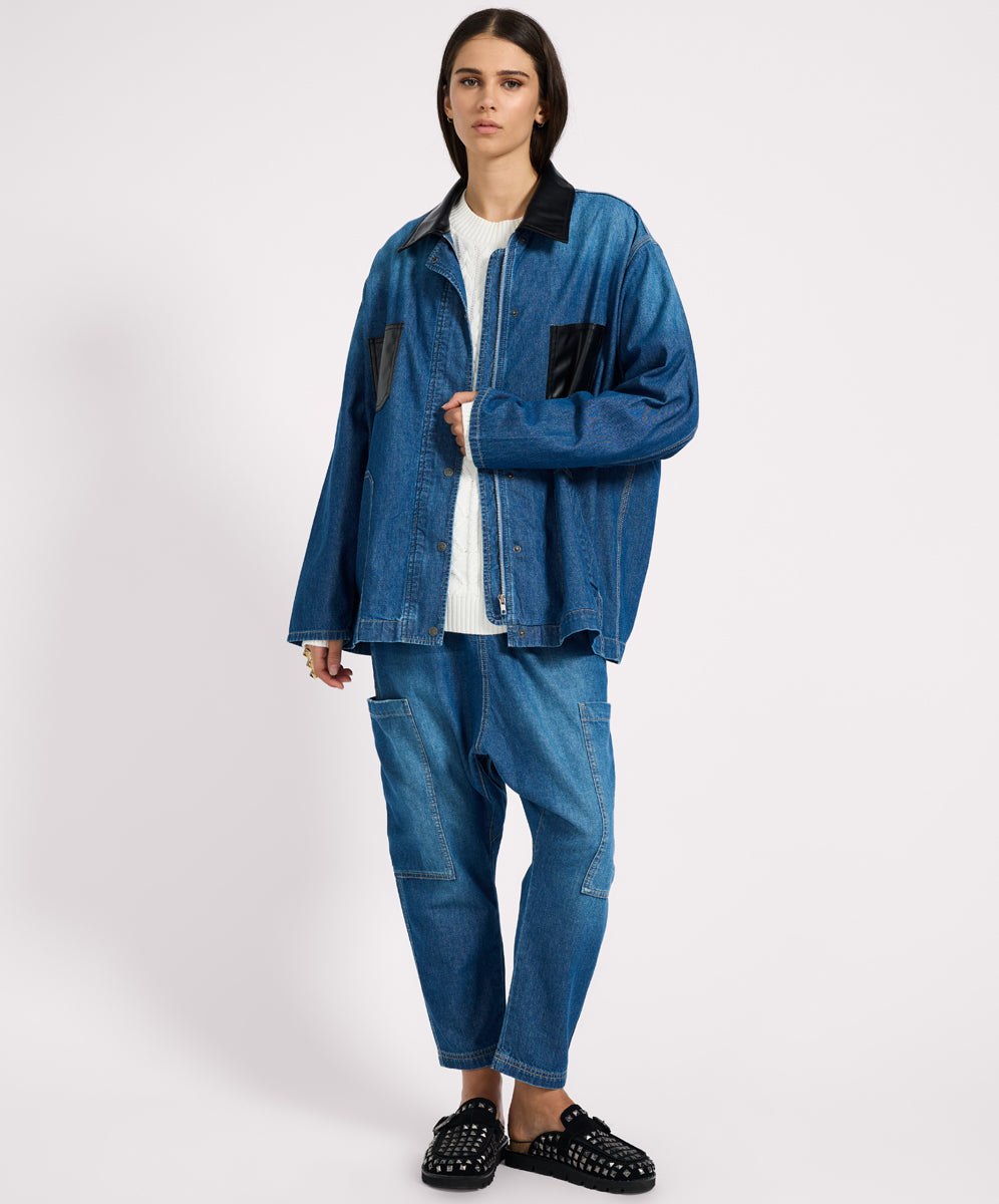 New Arrivals My Boyfriends Denim Shacket - Blue Pasadena