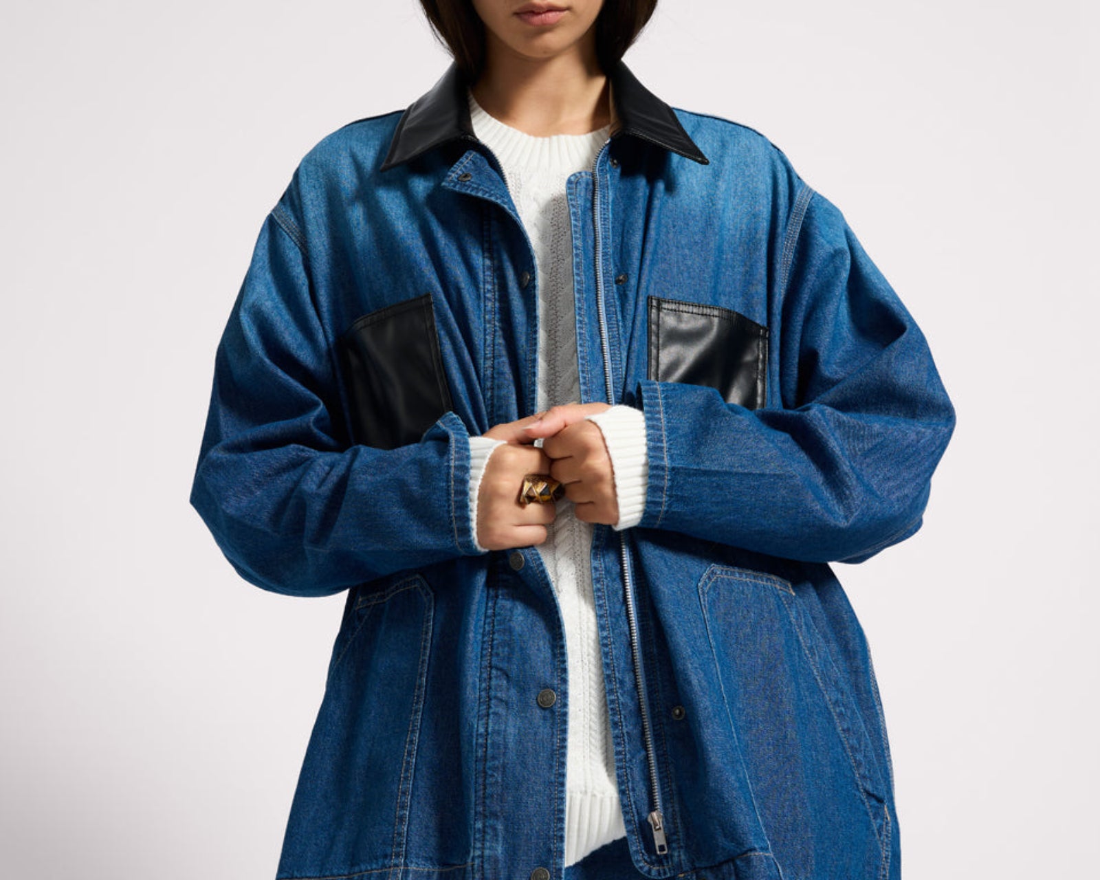 My Boyfriends Denim Shacket - Blue Pasadena