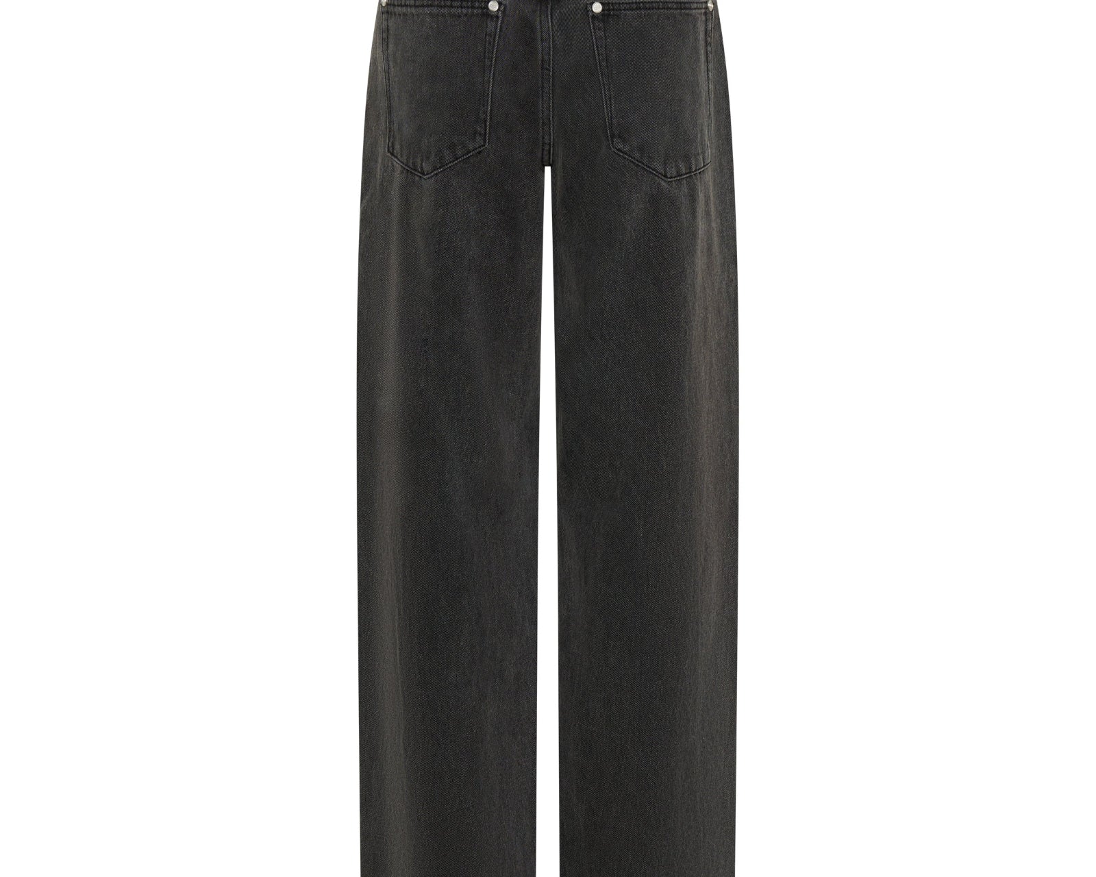 Jackson Mid Waist Wide Leg Studded Denim Jeans - Black