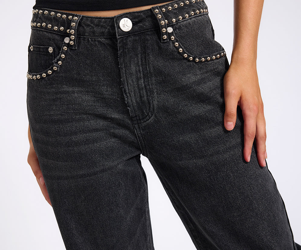 Jackson Mid Waist Wide Leg Denim Jeans