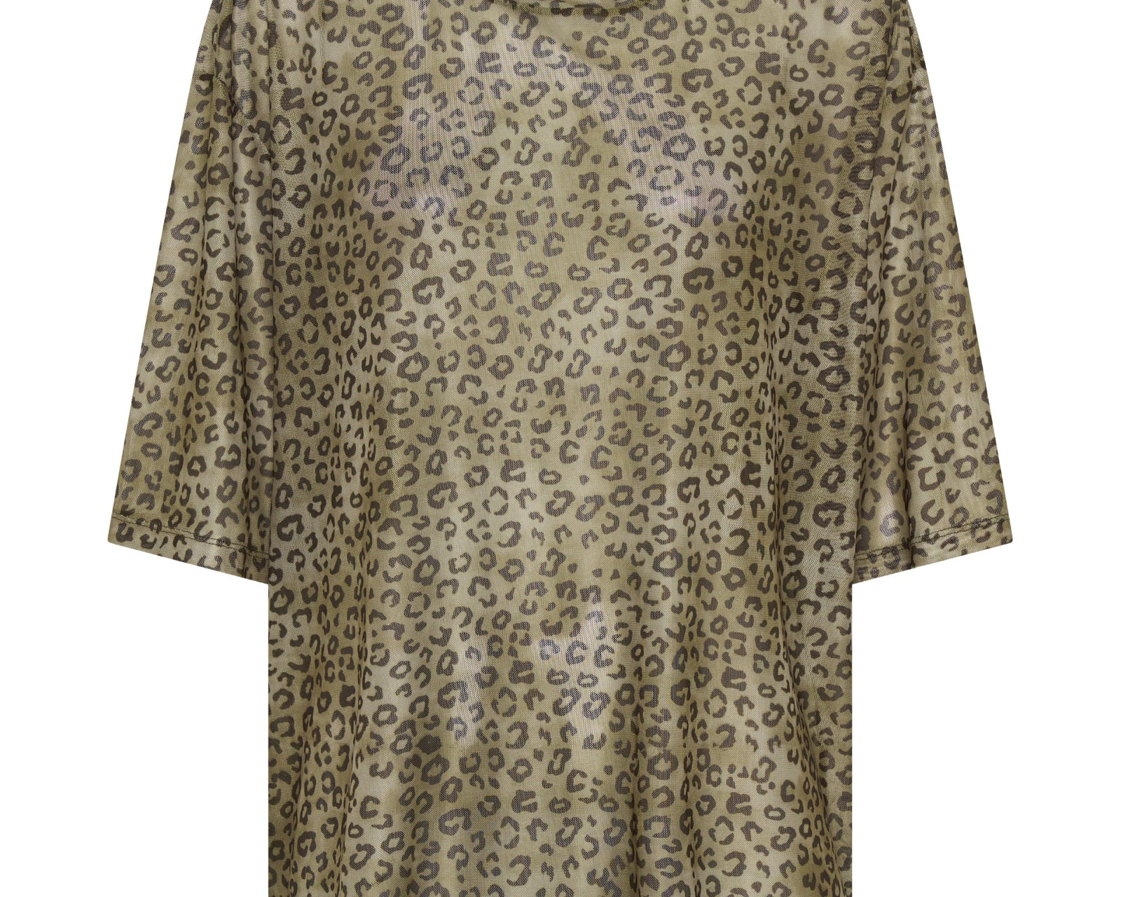 Mesh Oversized Kobe Tee - Khaki Cheetah Print