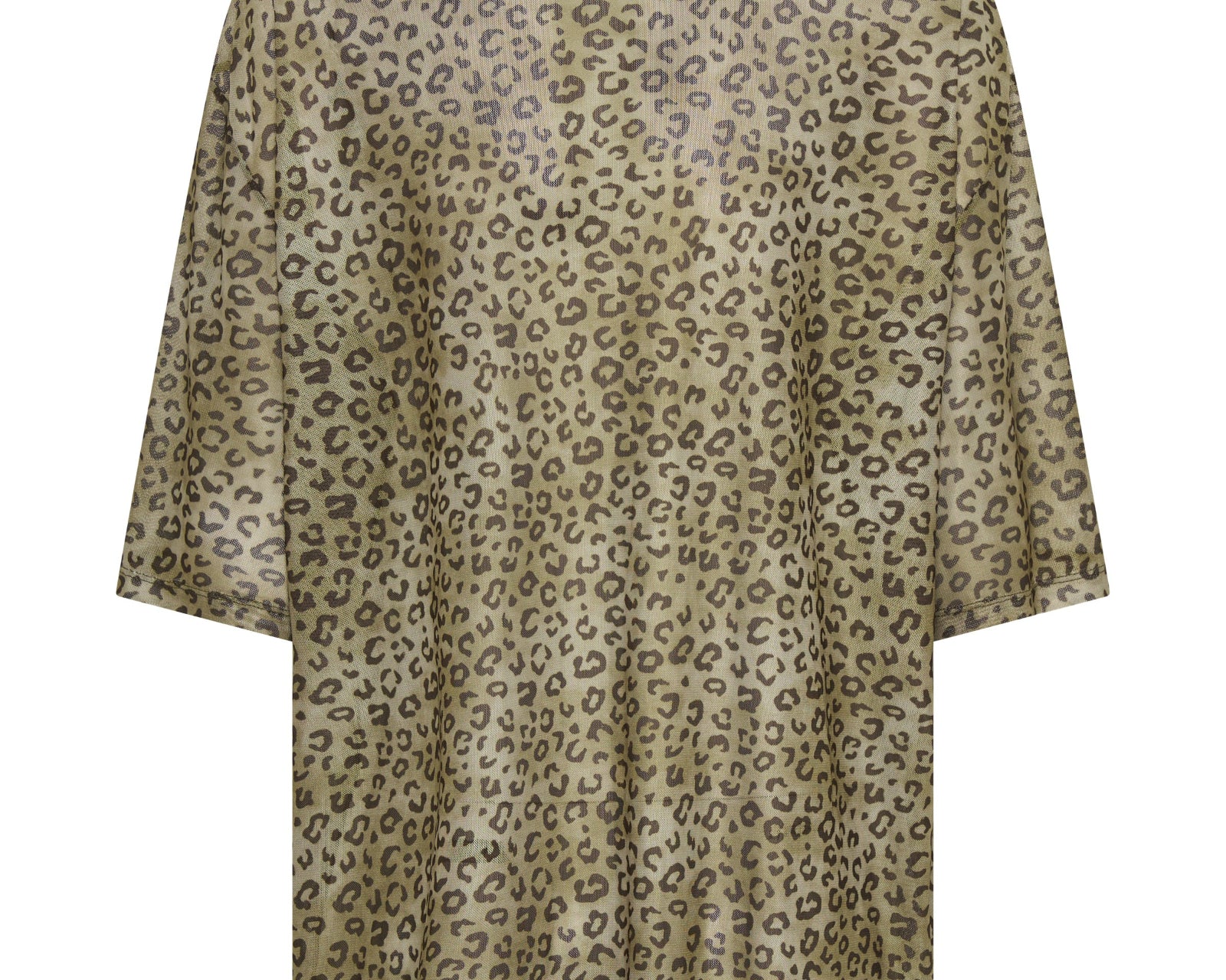Mesh Oversized Kobe Tee - Khaki Cheetah Print