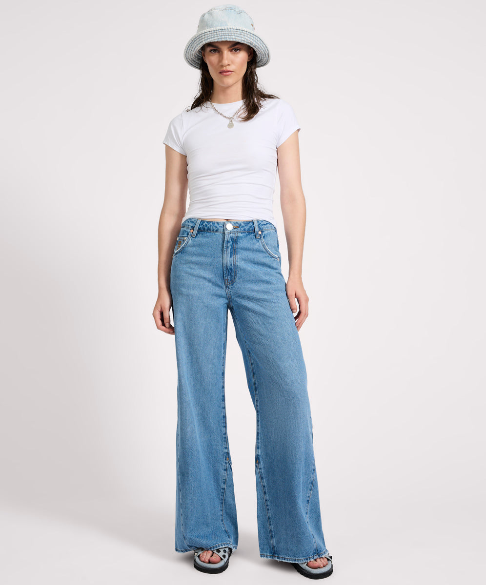 In Stock Cruisers Mid Waist Bootcut Flare Denim Jeans - New Blue