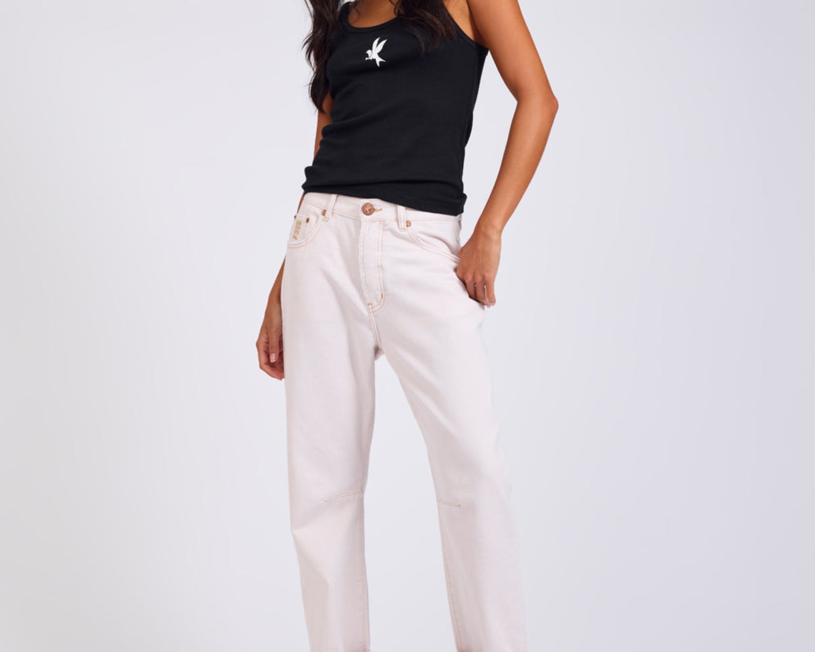 Bandits Low Waist Boyfriend Denim Jeans - Pink Tint