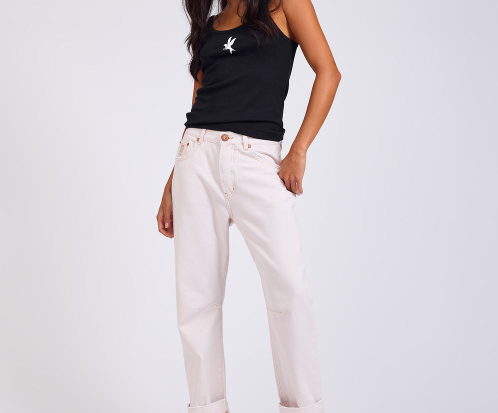 Bandits Low Waist Boyfriend Denim Jeans - Pink Tint