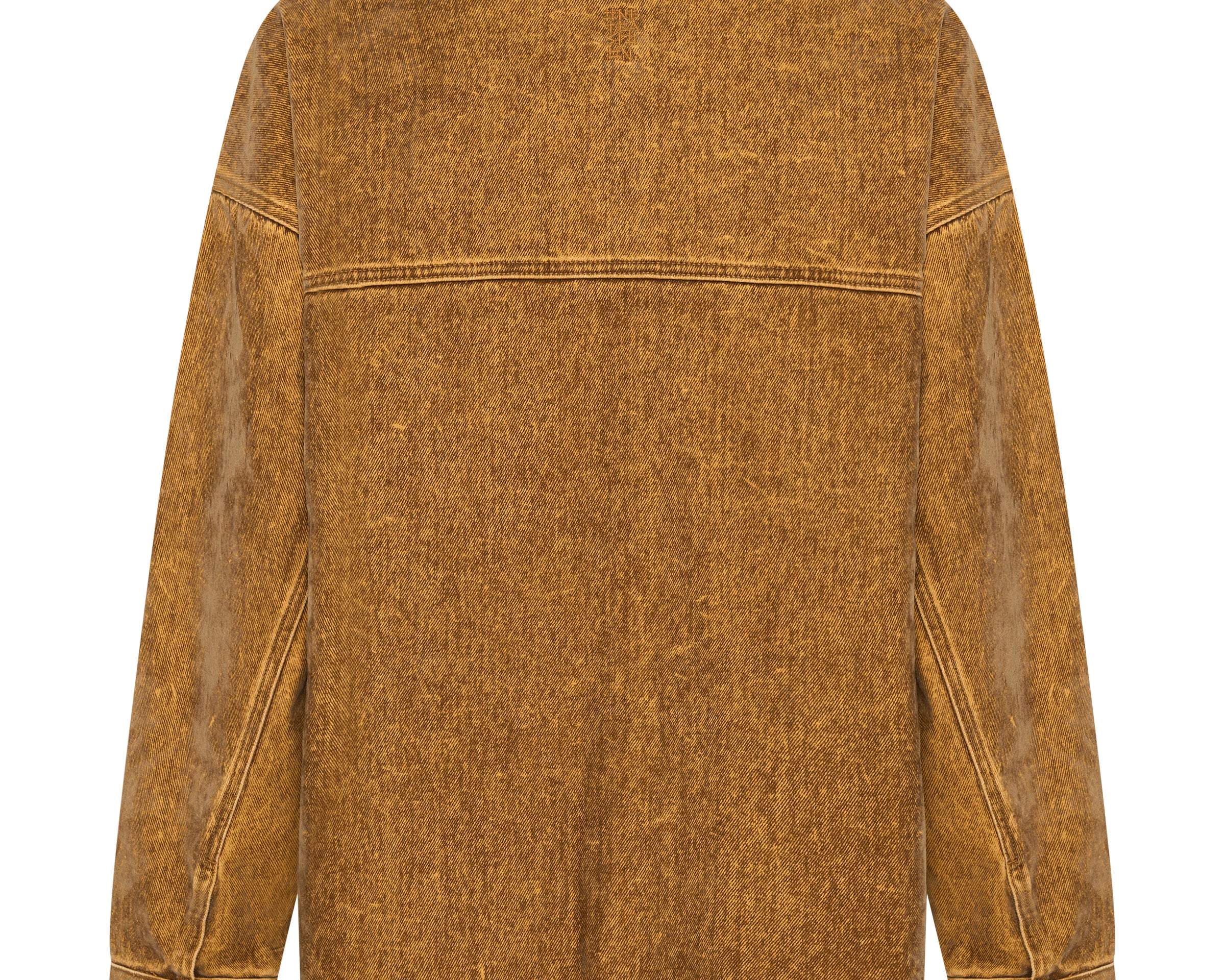 Daria Flocked Denim Shacket - Burnt Tobacco