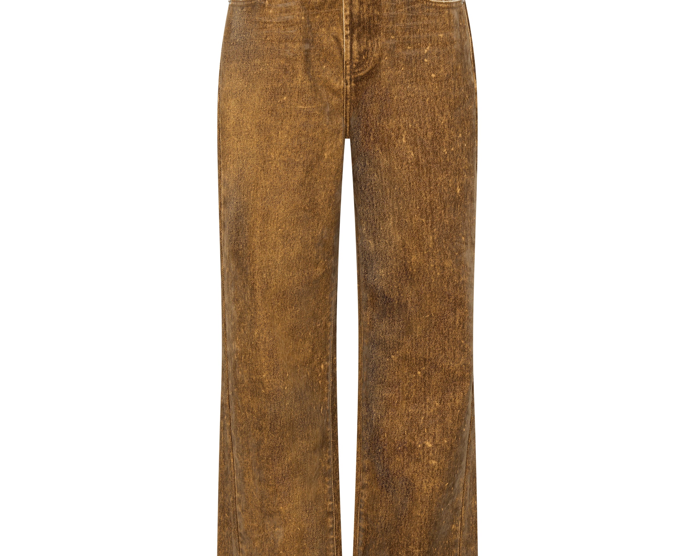 Baxters Mid Waist Wide Leg Denim Jeans - Burnt Tobacco