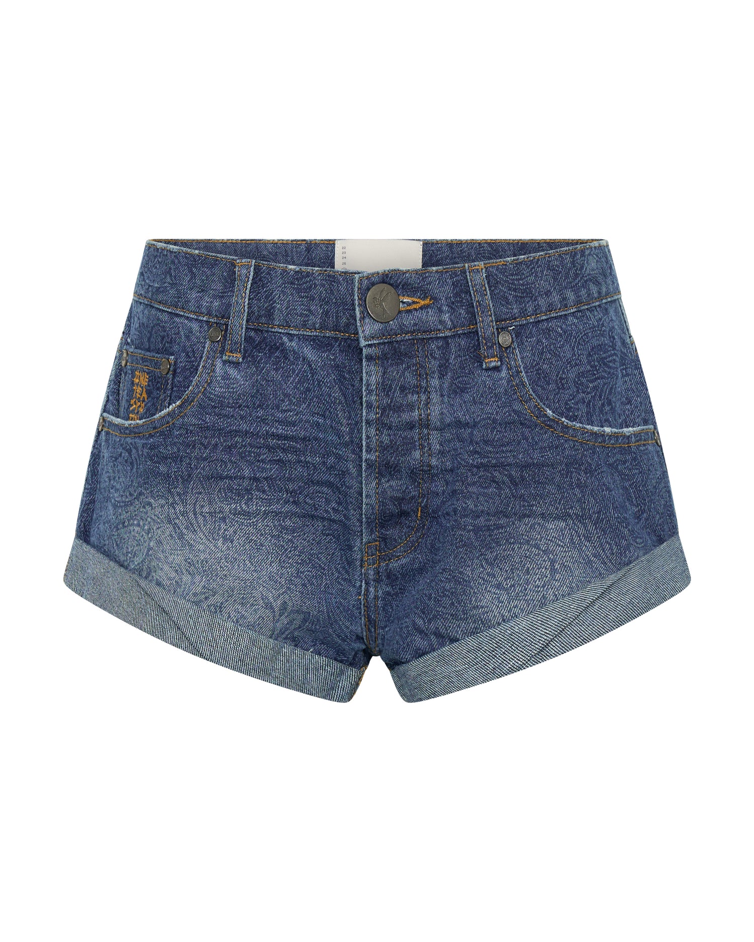 Products Bandits Low Waist Denim Shorts - Blue Paisley