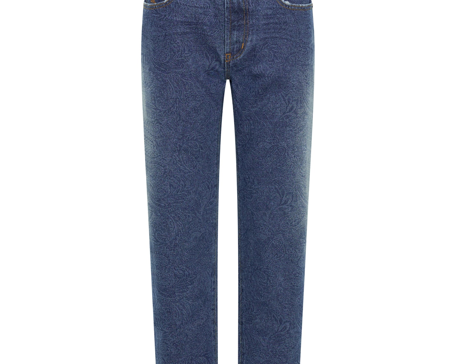 Slims High Waist Cropped Slim Fit Denim Jeans - Blue Paisley