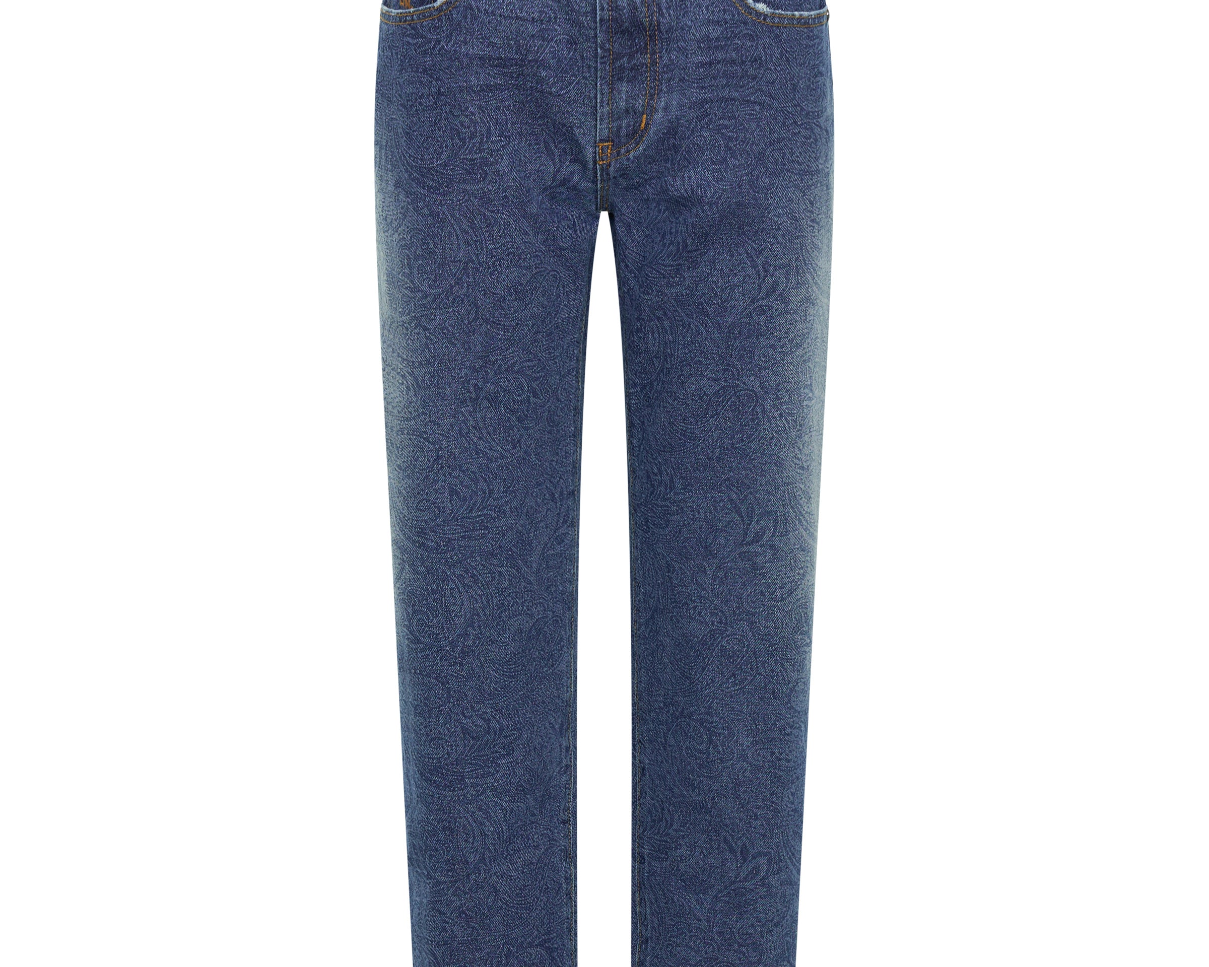 Slims High Waist Cropped Slim Fit Denim Jeans - Blue Paisley