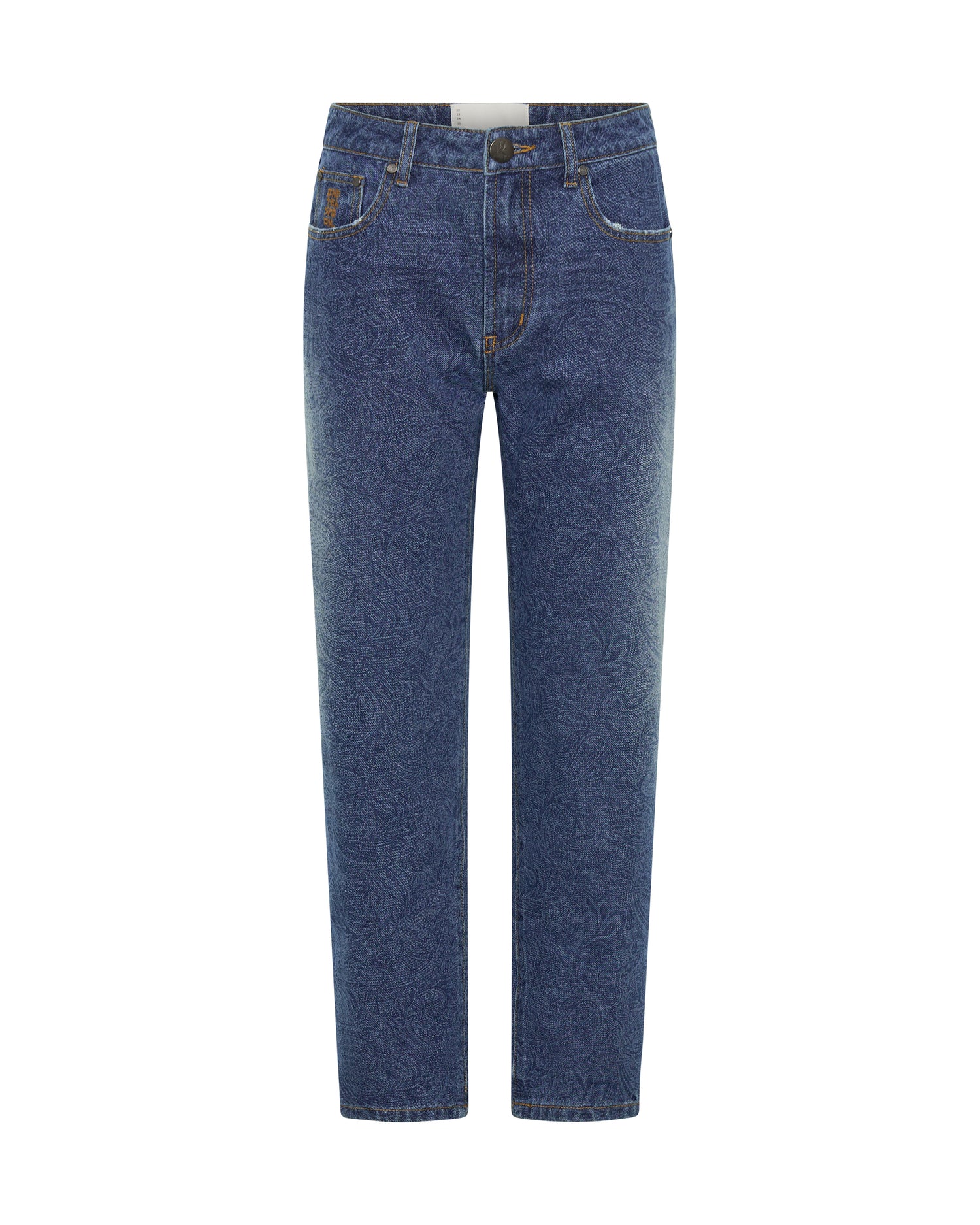 Products Slims High Waist Cropped Slim Fit Denim Jeans - Blue Paisley