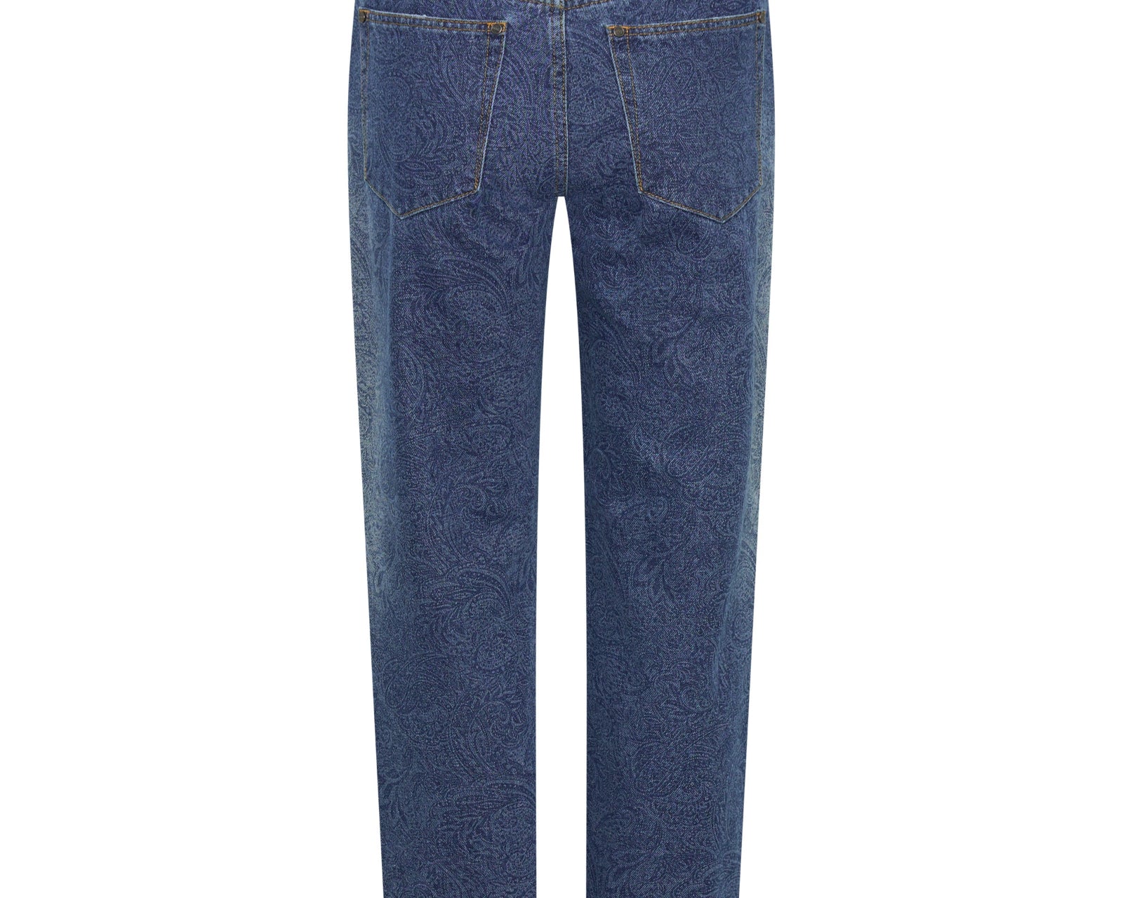 Slims High Waist Cropped Slim Fit Denim Jeans - Blue Paisley