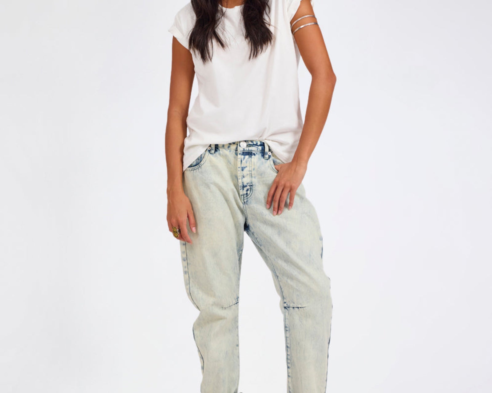 Saints Low Waist Boyfriend Denim Jeans - Ambrosia Blue