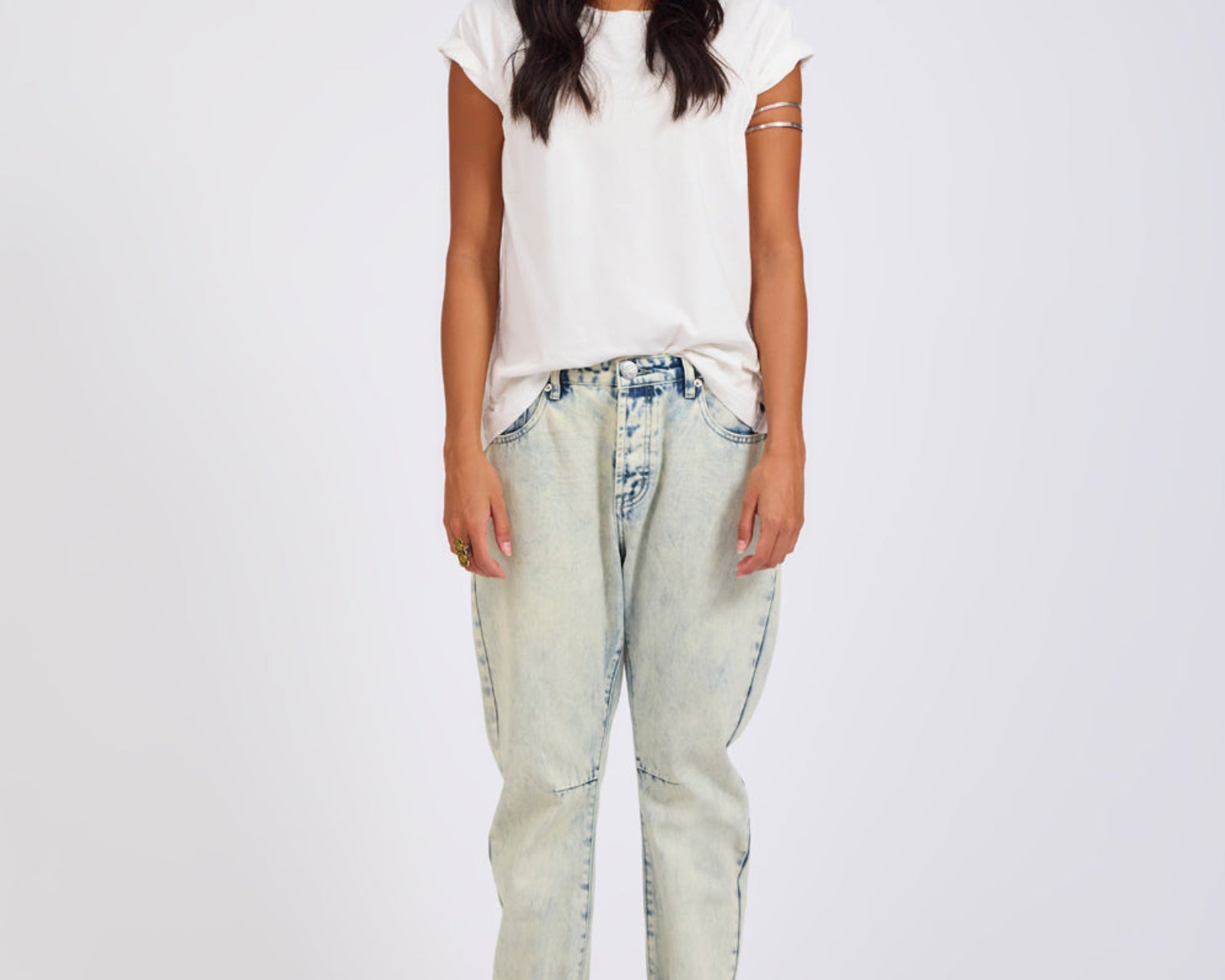 Saints Low Waist Boyfriend Denim Jeans - Ambrosia Blue