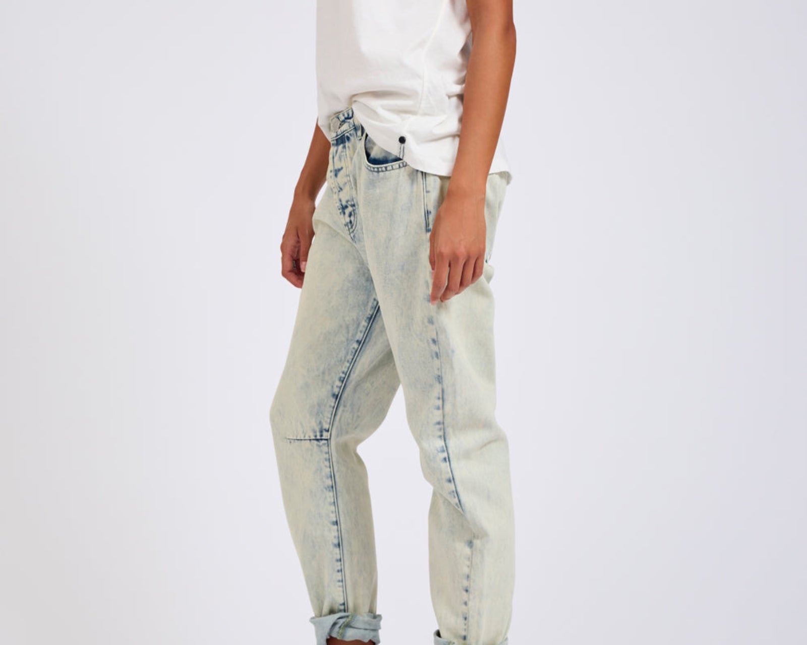 Saints Low Waist Boyfriend Denim Jeans - Ambrosia Blue
