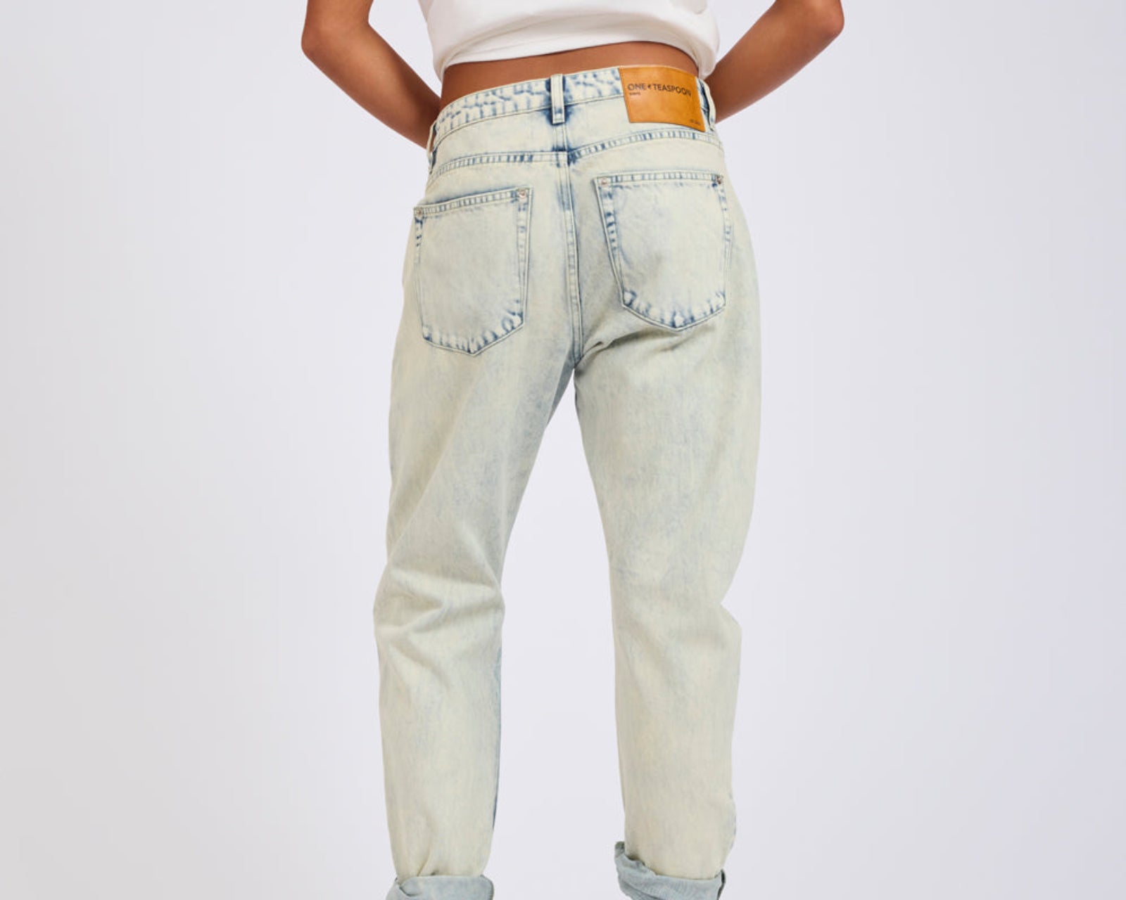 Saints Low Waist Boyfriend Denim Jeans - Ambrosia Blue