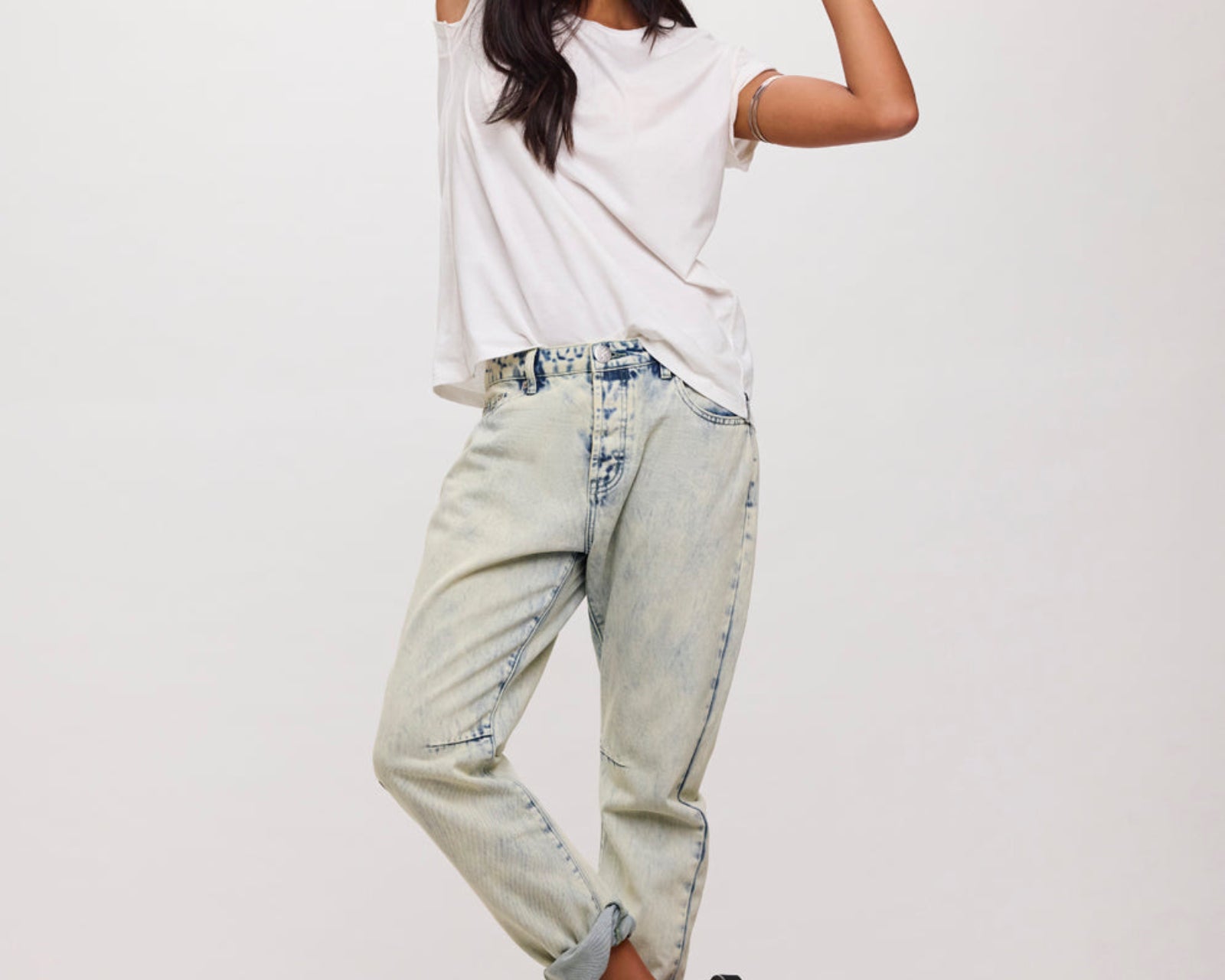 Saints Low Waist Boyfriend Denim Jeans - Ambrosia Blue