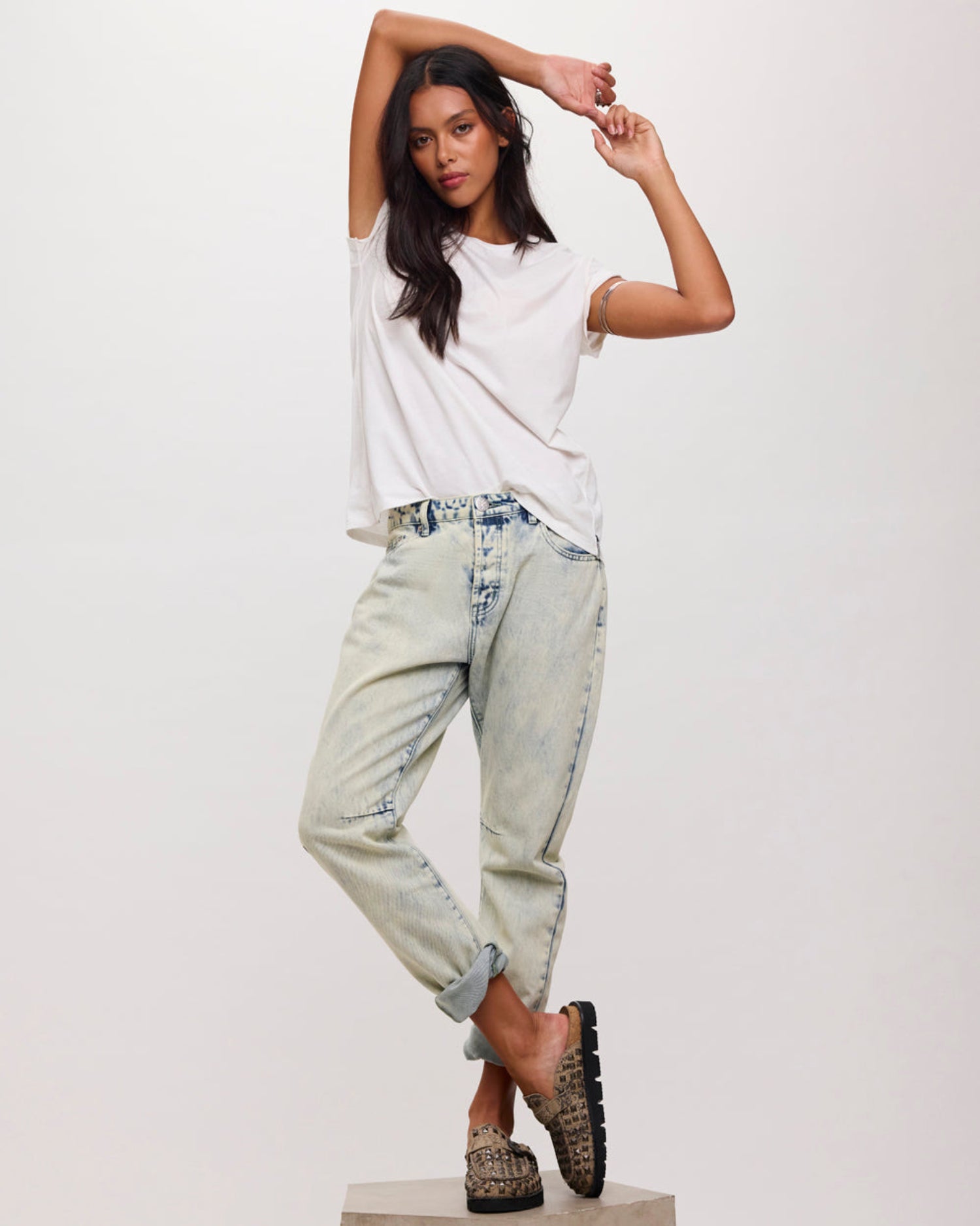 Saints Low Waist Boyfriend Denim Jeans - Ambrosia Blue
