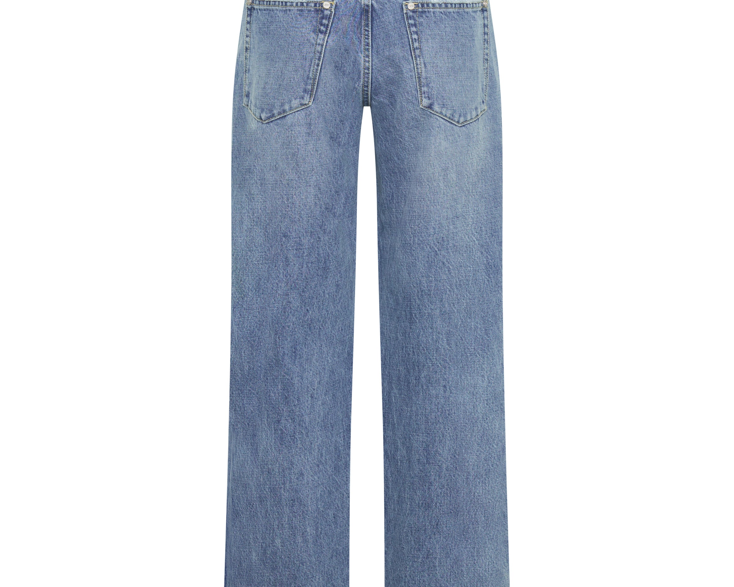 Low Riders Low Waist Wide Leg Zipped Denim Jeans - Pretty Blue