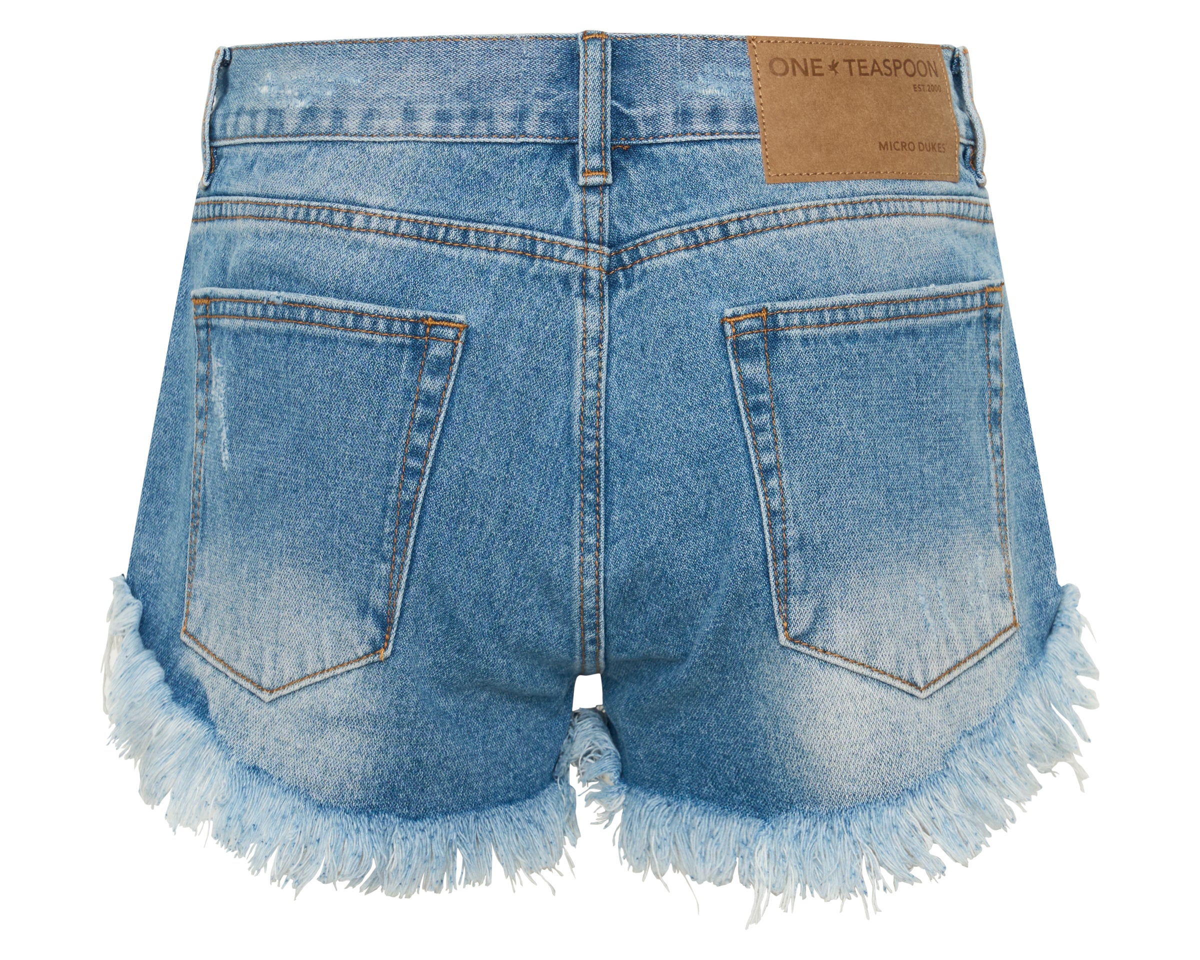 Micro Dukes Low Waist Mini Denim Shorts - Cobaine Blue
