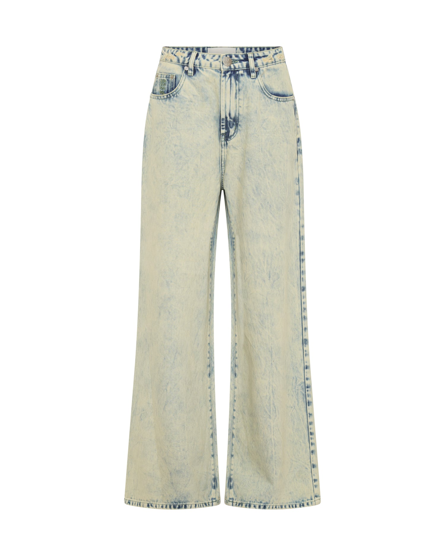 Products Love Machines Mid Waist Super Wide Leg Denim Jeans - Ambrosia Blue