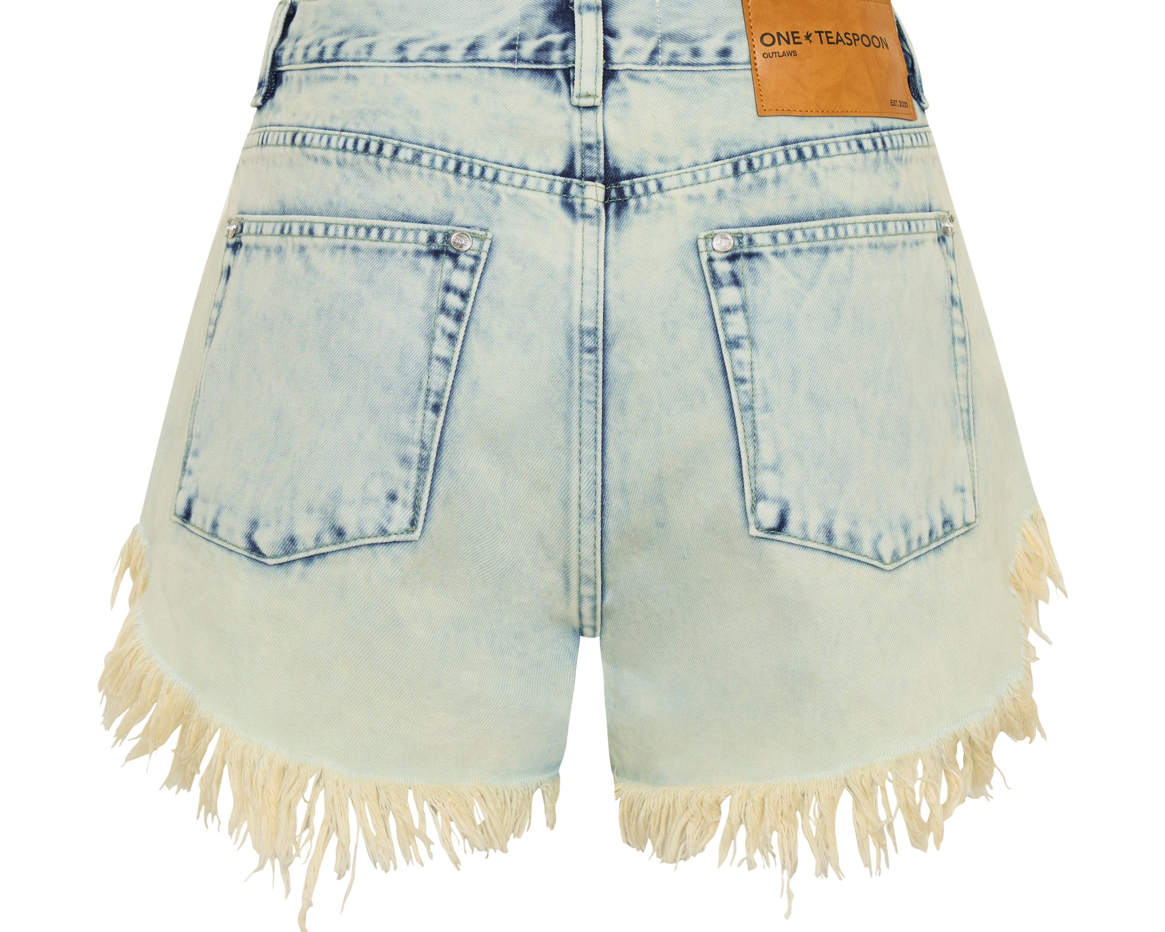 Outlaws Low Waist Mid Length Denim Shorts - Ambrosia Blue