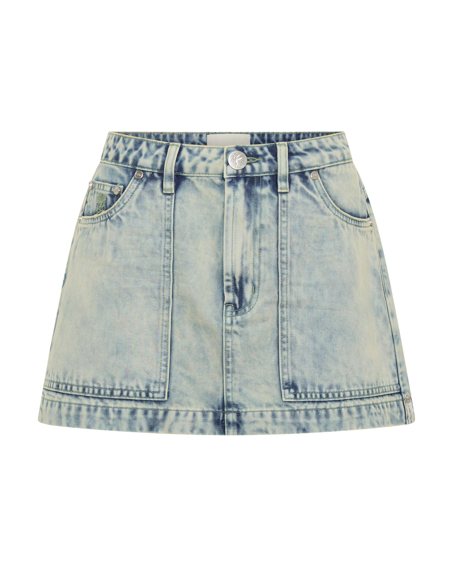Products Fiasco Low Waist Utility Micro Mini Denim Skirt - Ambrosia Blue