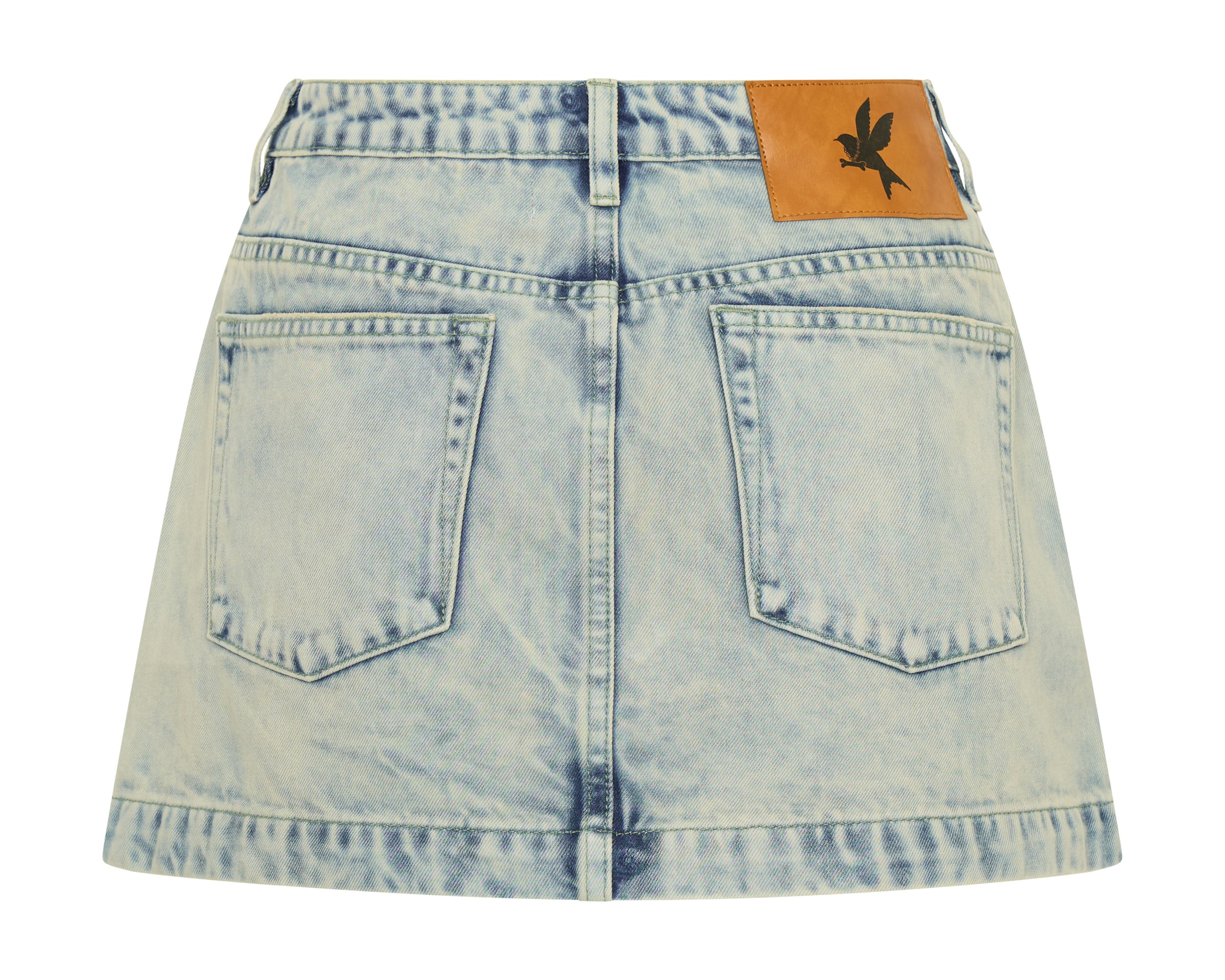 Fiasco Low Waist Utility Micro Mini Denim Skirt - Ambrosia Blue