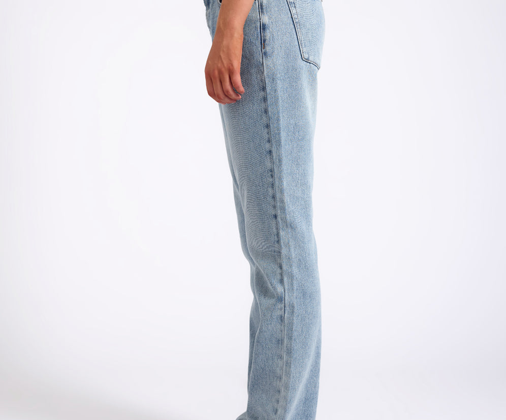 Austins Mid Waist Relaxed Straight Leg Jeans - Misty Blue