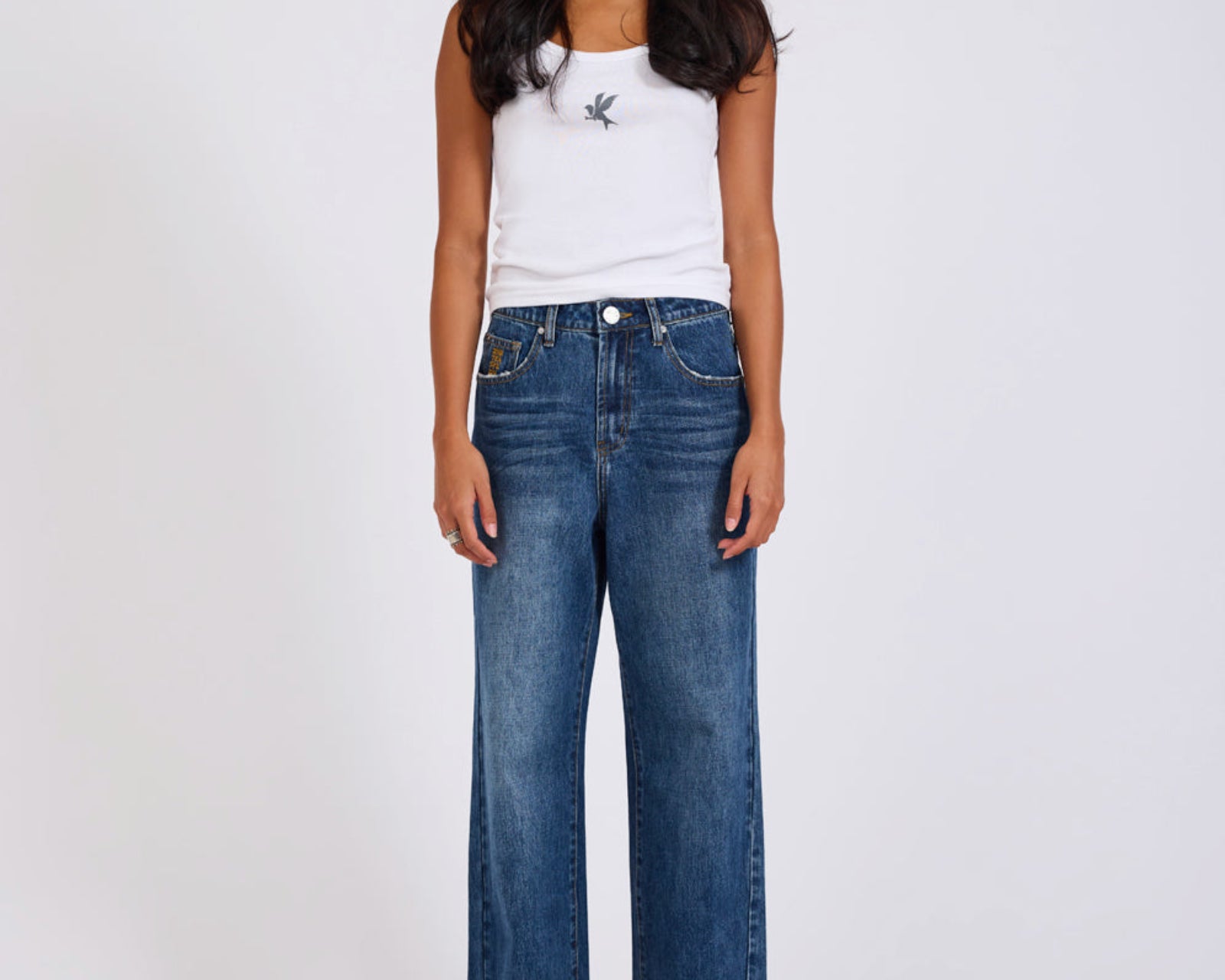 Baxters Mid Waist Wide Leg Denim Jeans - Blue Love