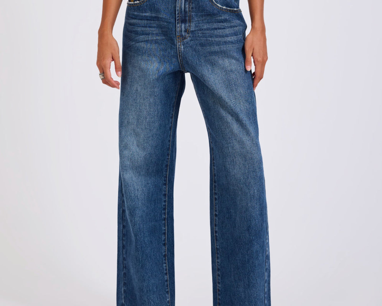 Baxters Mid Waist Wide Leg Denim Jeans - Blue Love