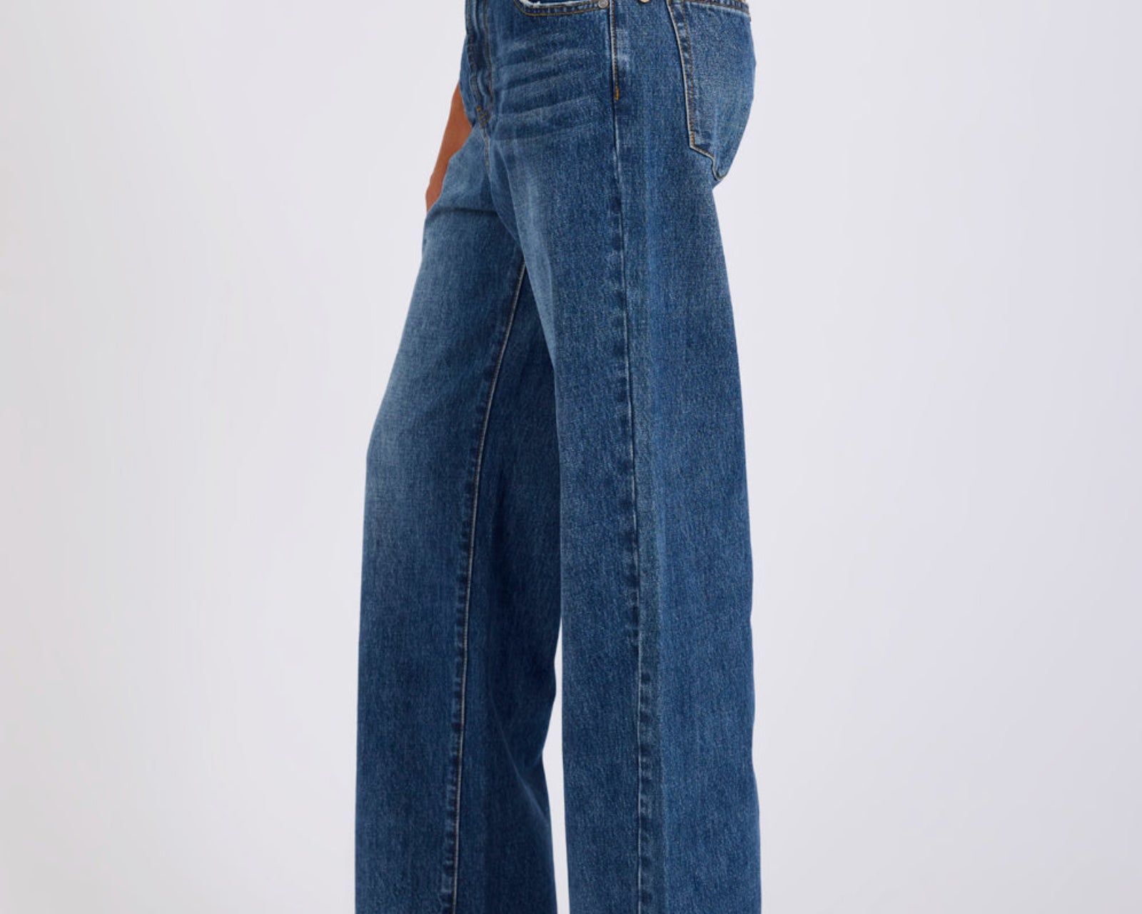 Baxters Mid Waist Wide Leg Denim Jeans - Blue Love