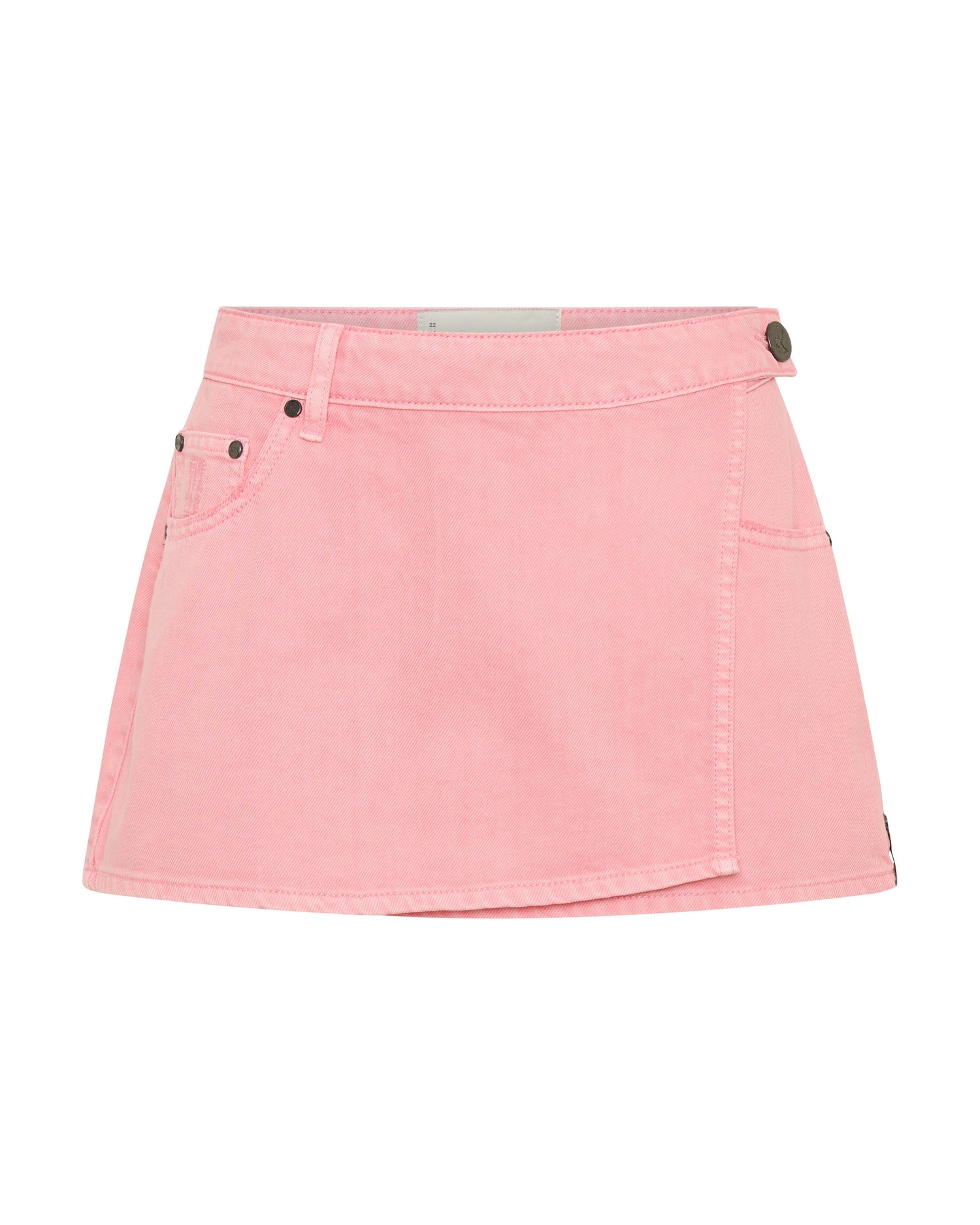 Alexia Low Waist Wrap Mini Denim Skirt - Prism Pink