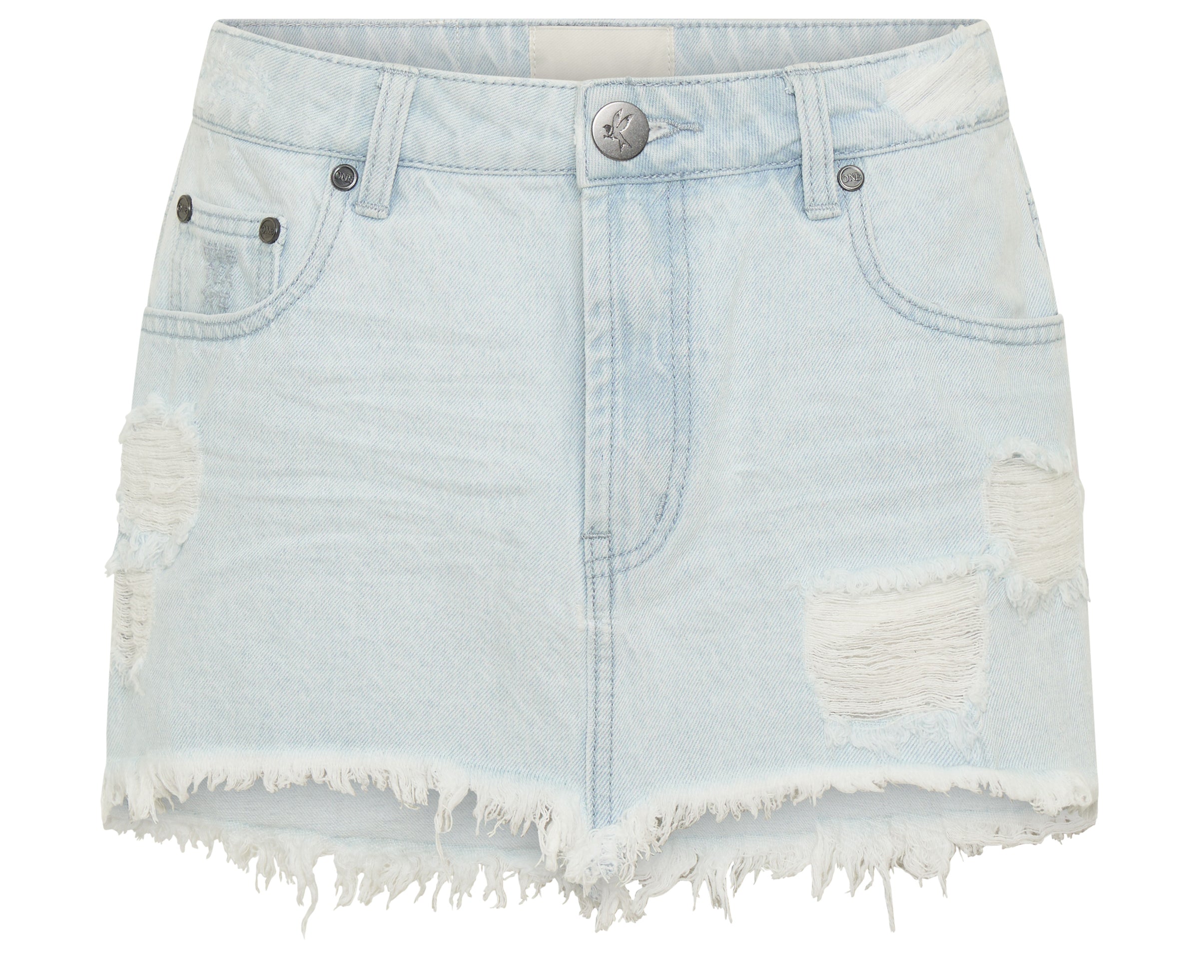 Junkyard Low Waist Mini Denim Skirt - Xanthe